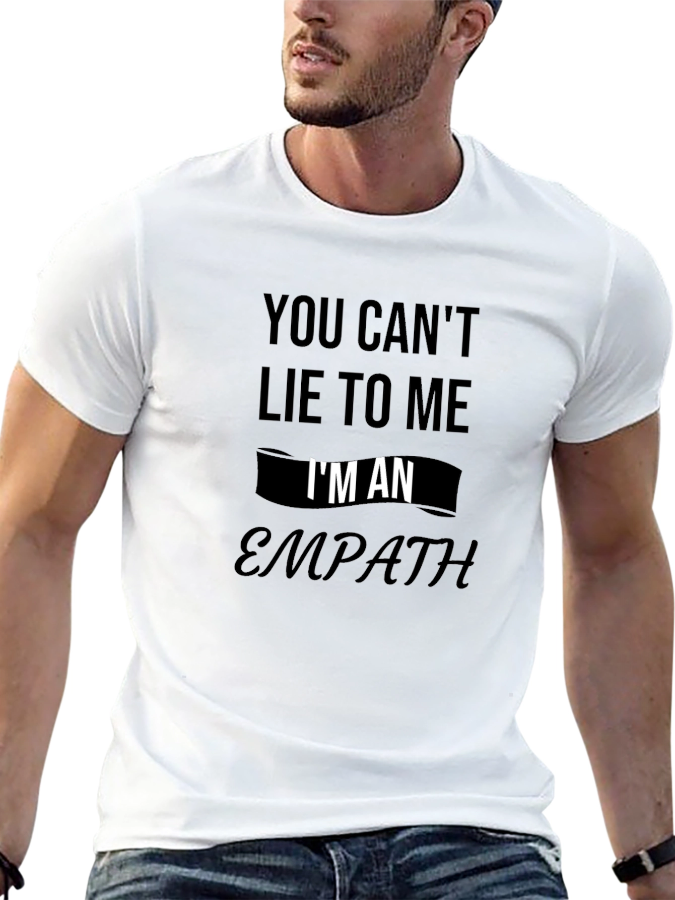 Black Empath T-Shirt - You Can't Lie to Me - Black Graphic Tee view 13