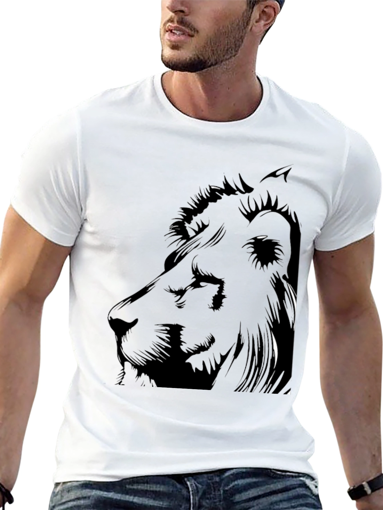 Black Lion Graphic Black Tee view 13