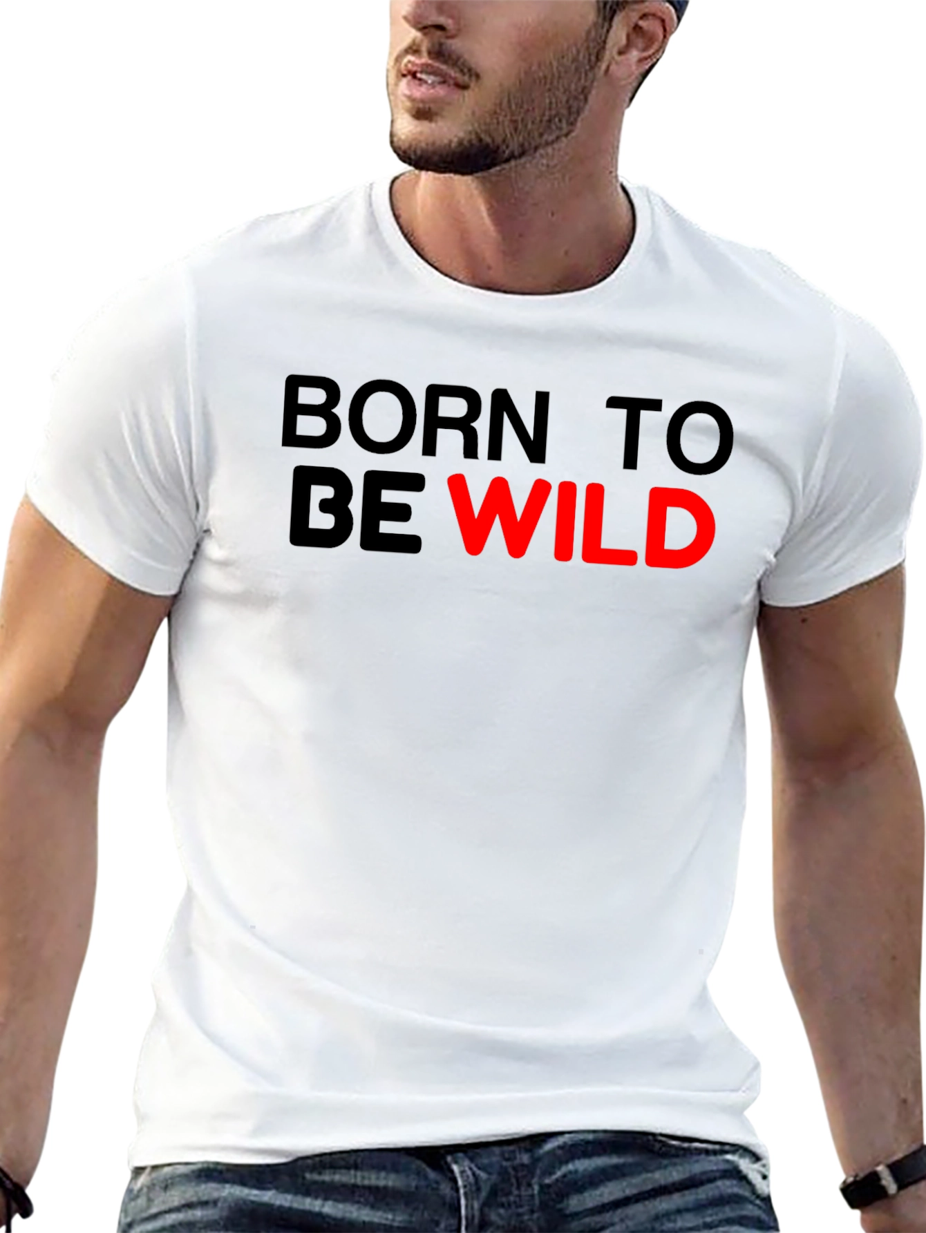 Black Born to Be Wild T-Shirt - Classic Crew Neck view 13