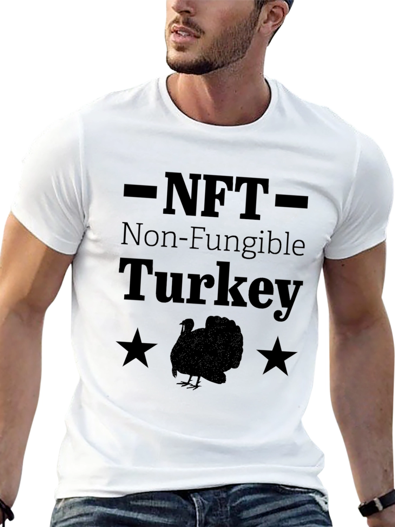 Black NFT Non-Fungible Turkey Graphic Tee view 13