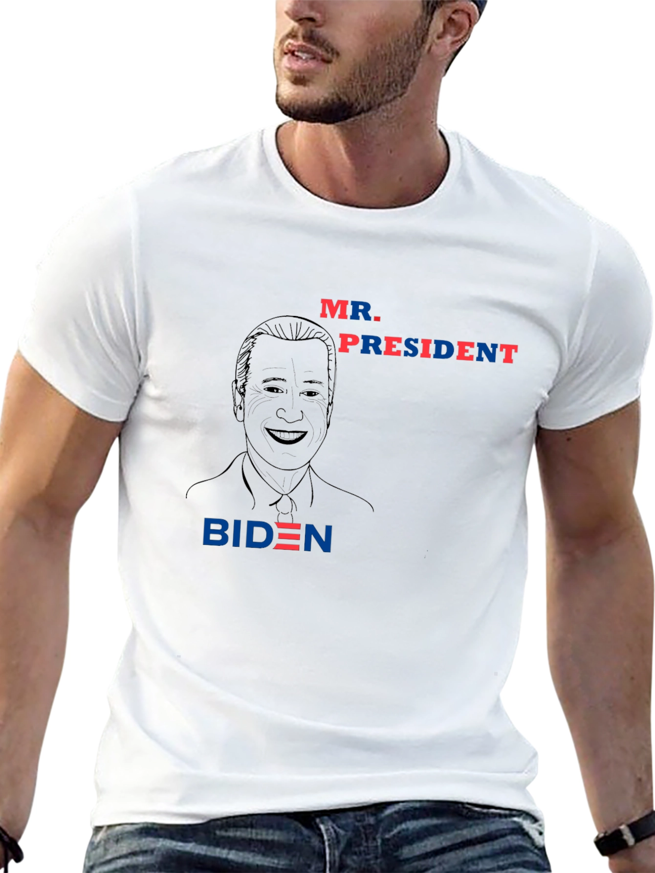 Black Mr. President Biden Graphic Tee - Black Crewneck T-Shirt view 13