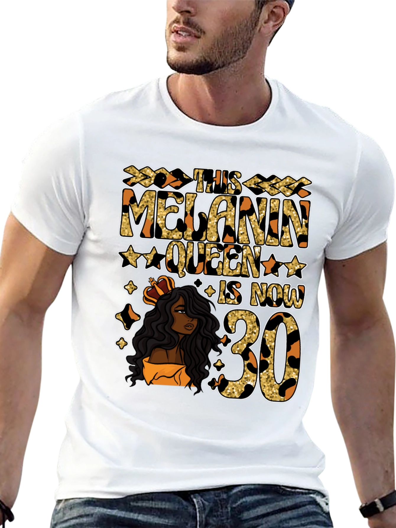 Melanin Queen 30th Birthday Graphic T-Shirt - 13