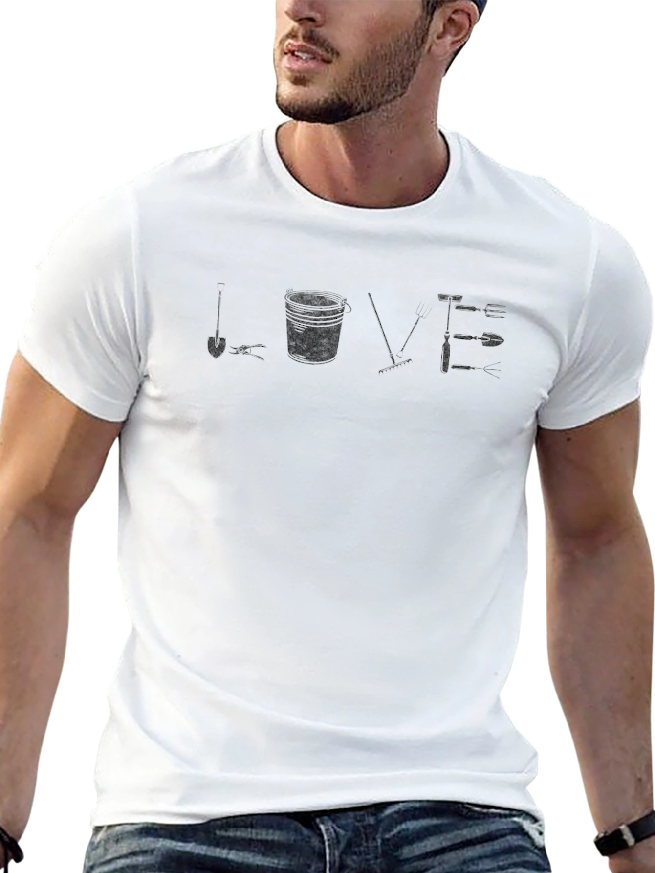 Black Gardening Lover T-Shirt - Black, Unique Design view 13