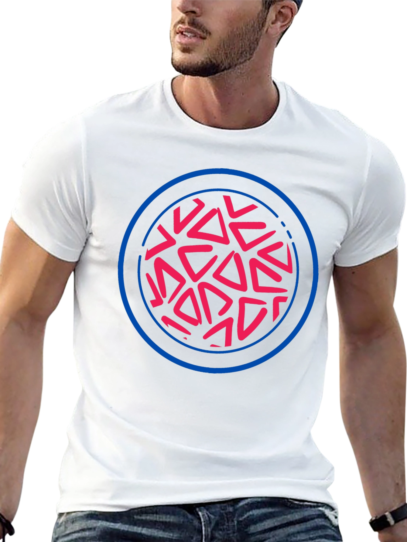 Abstract Circle Graphic Tee - Black - 13
