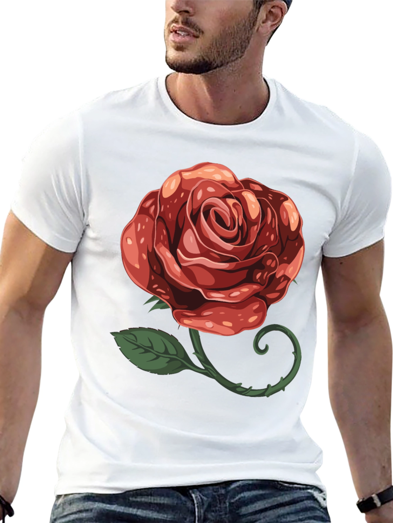 Rose Graphic T-Shirt - Stylish Floral Design - 13