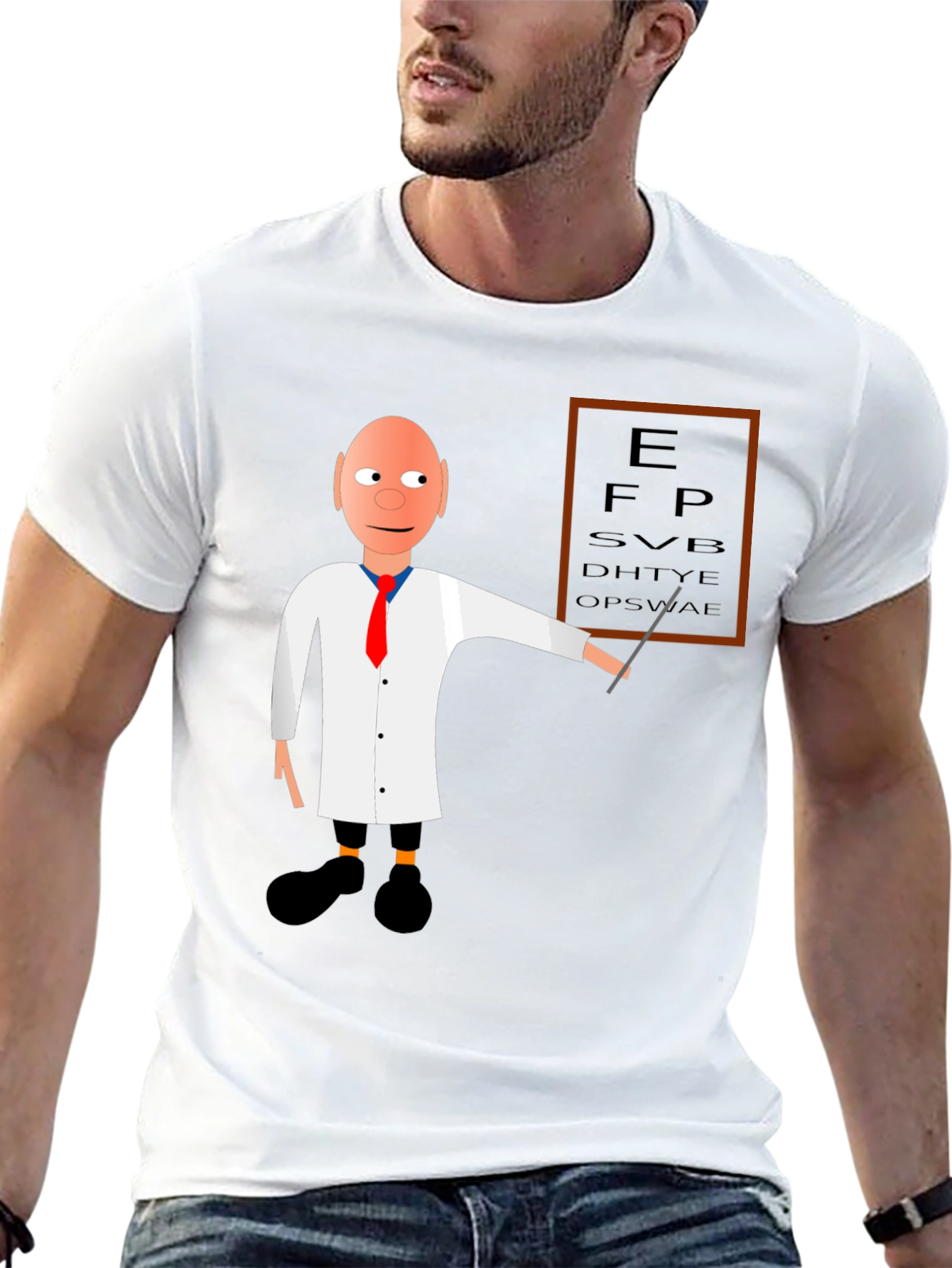 Black Funny Optometrist Eye Chart T-Shirt view 13