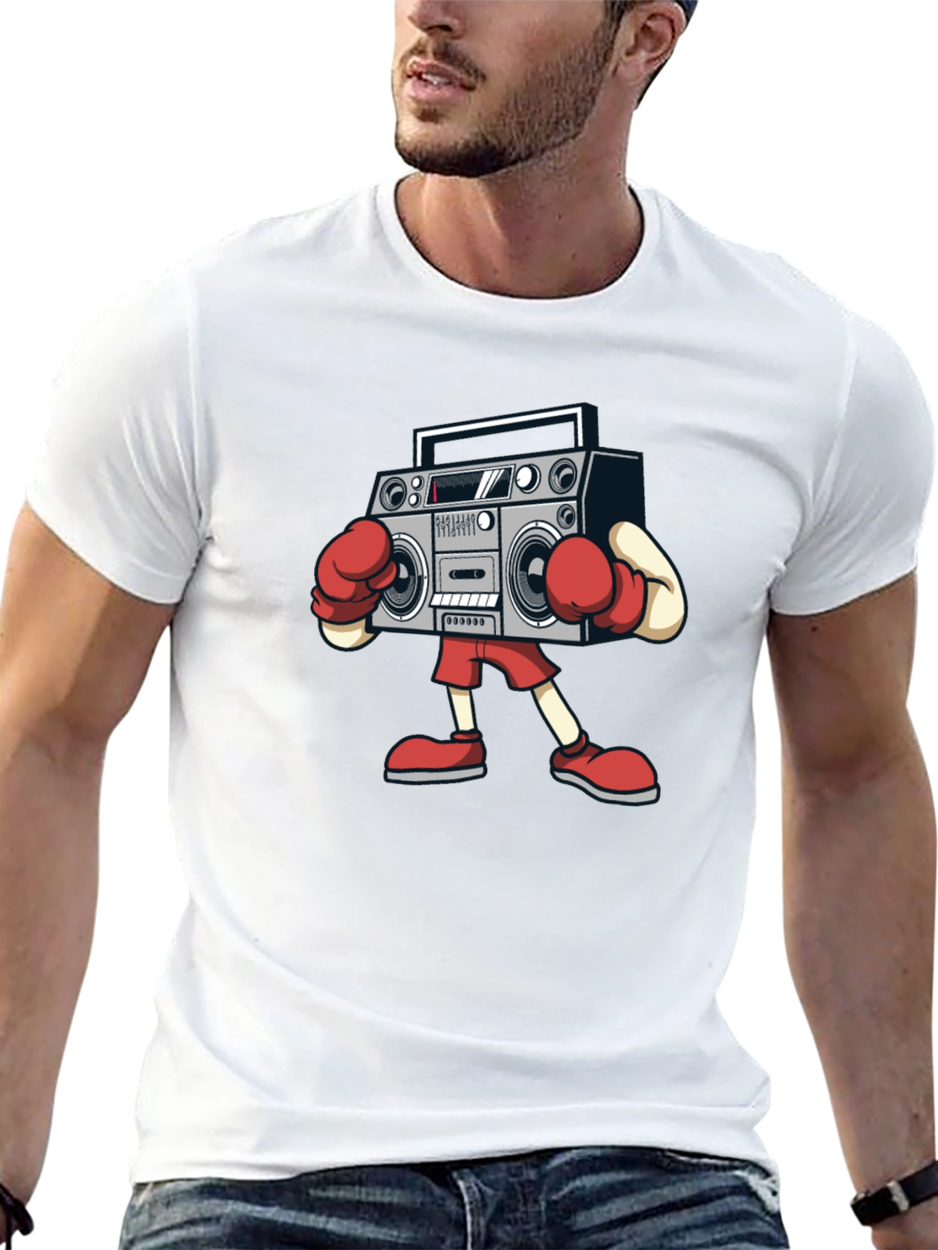 Black Boombox Boxer Graphic Tee - Black view 13