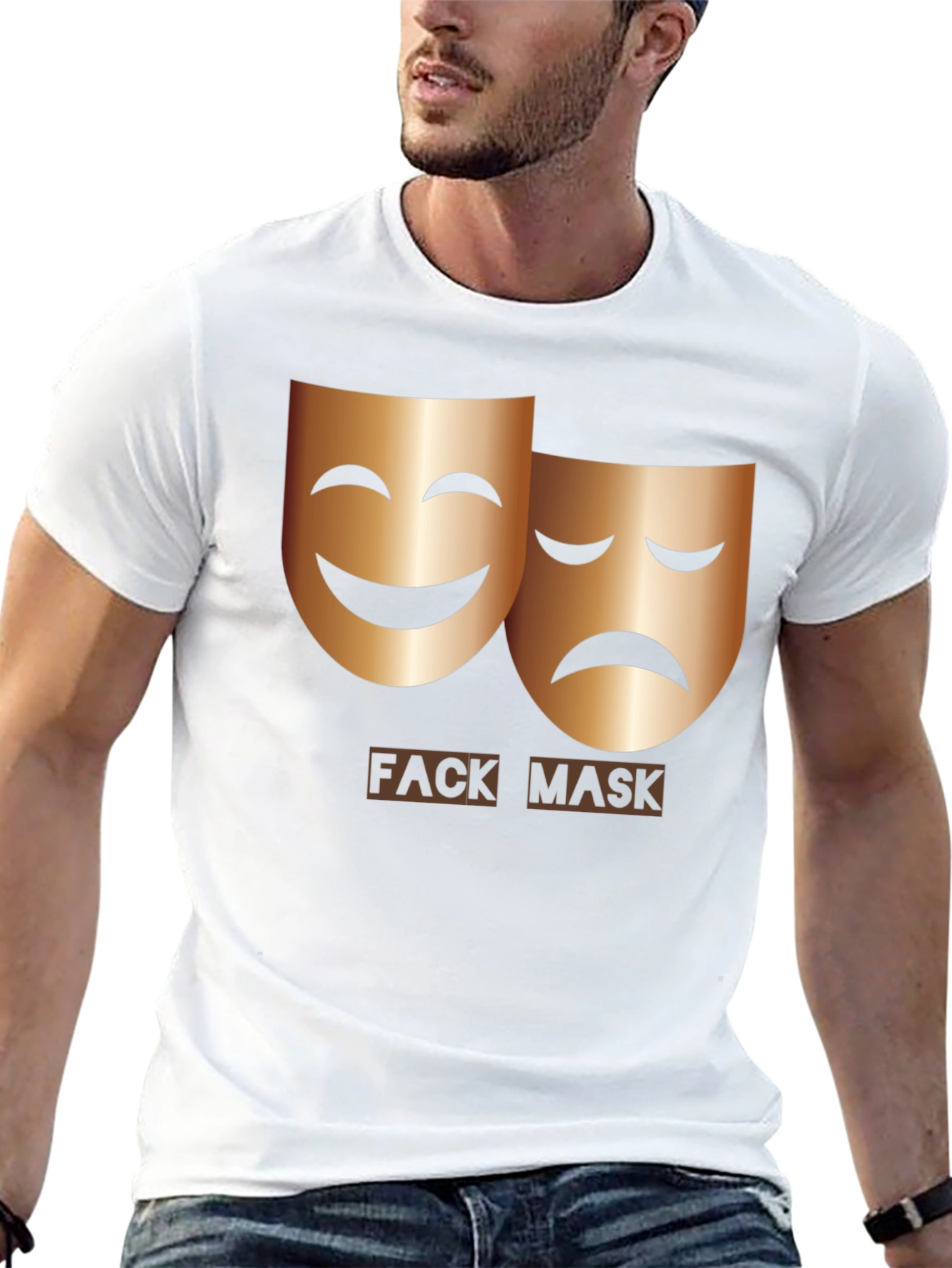 Comedy Tragedy Masks T-Shirt - Theatrical Graphic Tee - 13