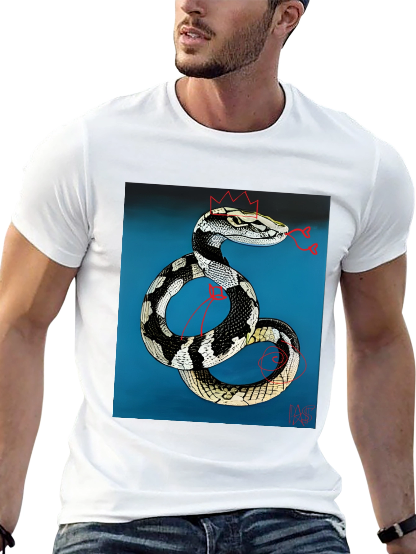 Black Snake King T-Shirt - Black Graphic Tee view 13