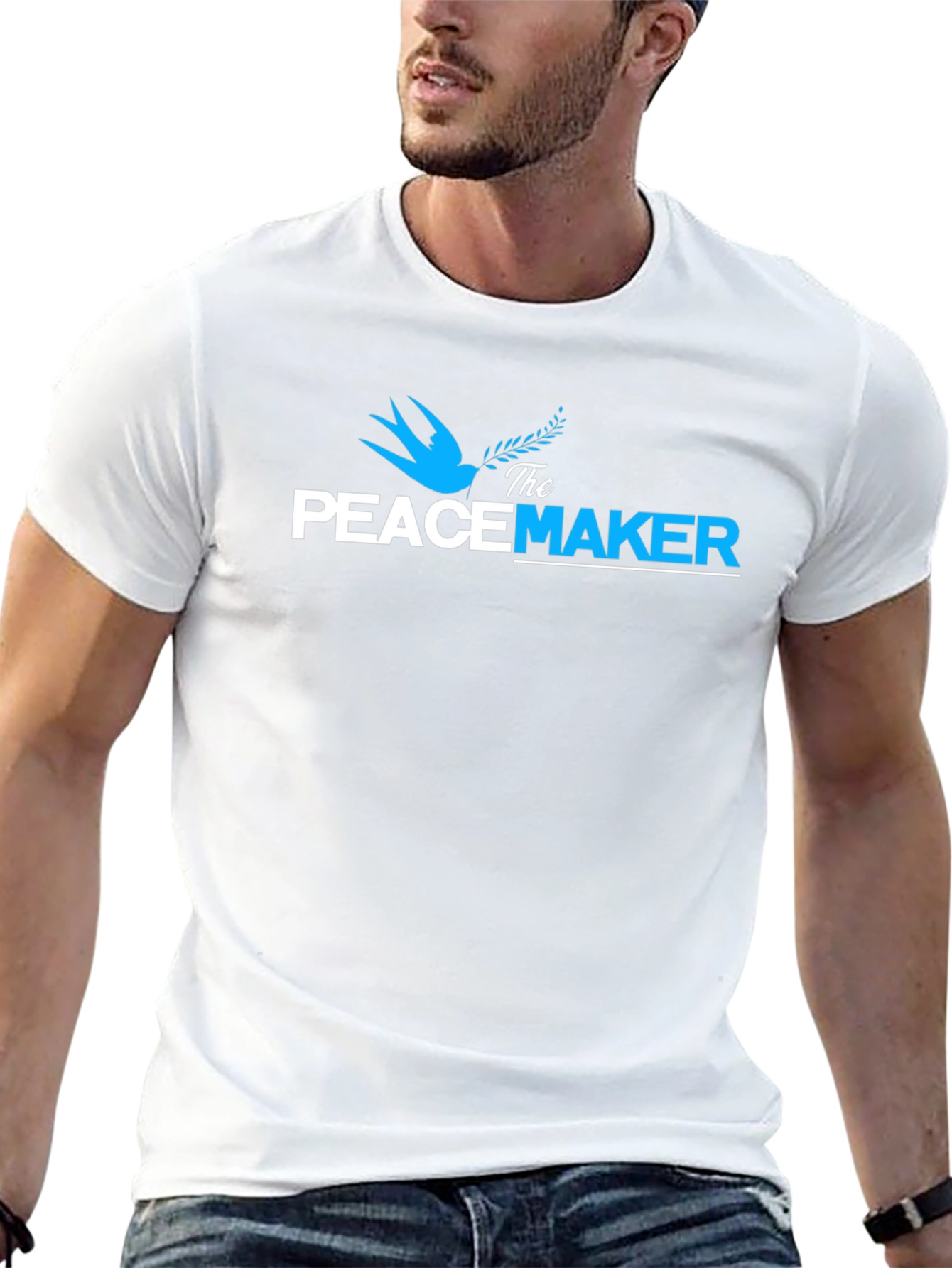 Black The Peacemaker Graphic Print Crew Neck T-Shirt view 13