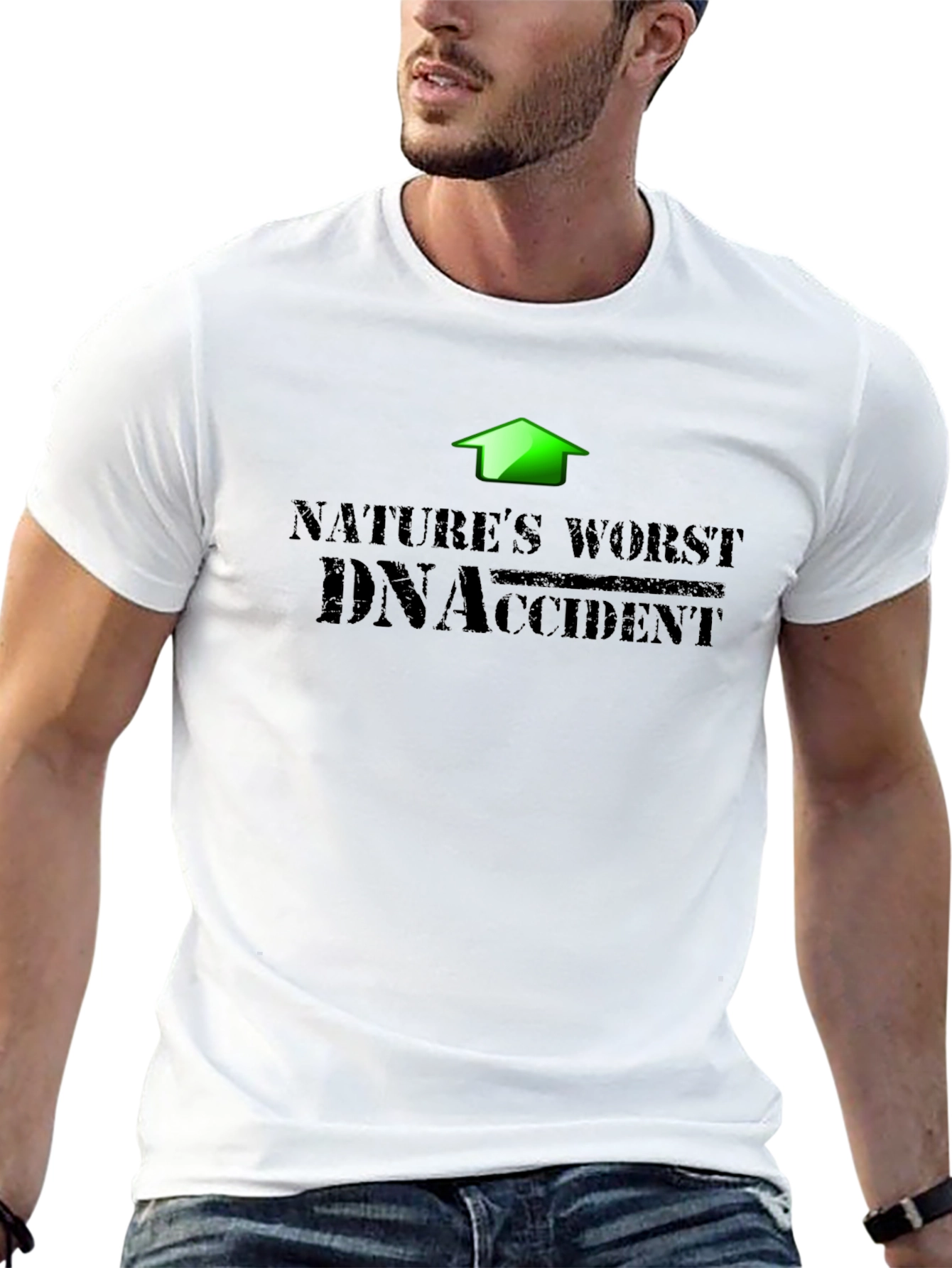 Black Nature's Worst DNA Accident Black T-Shirt view 13