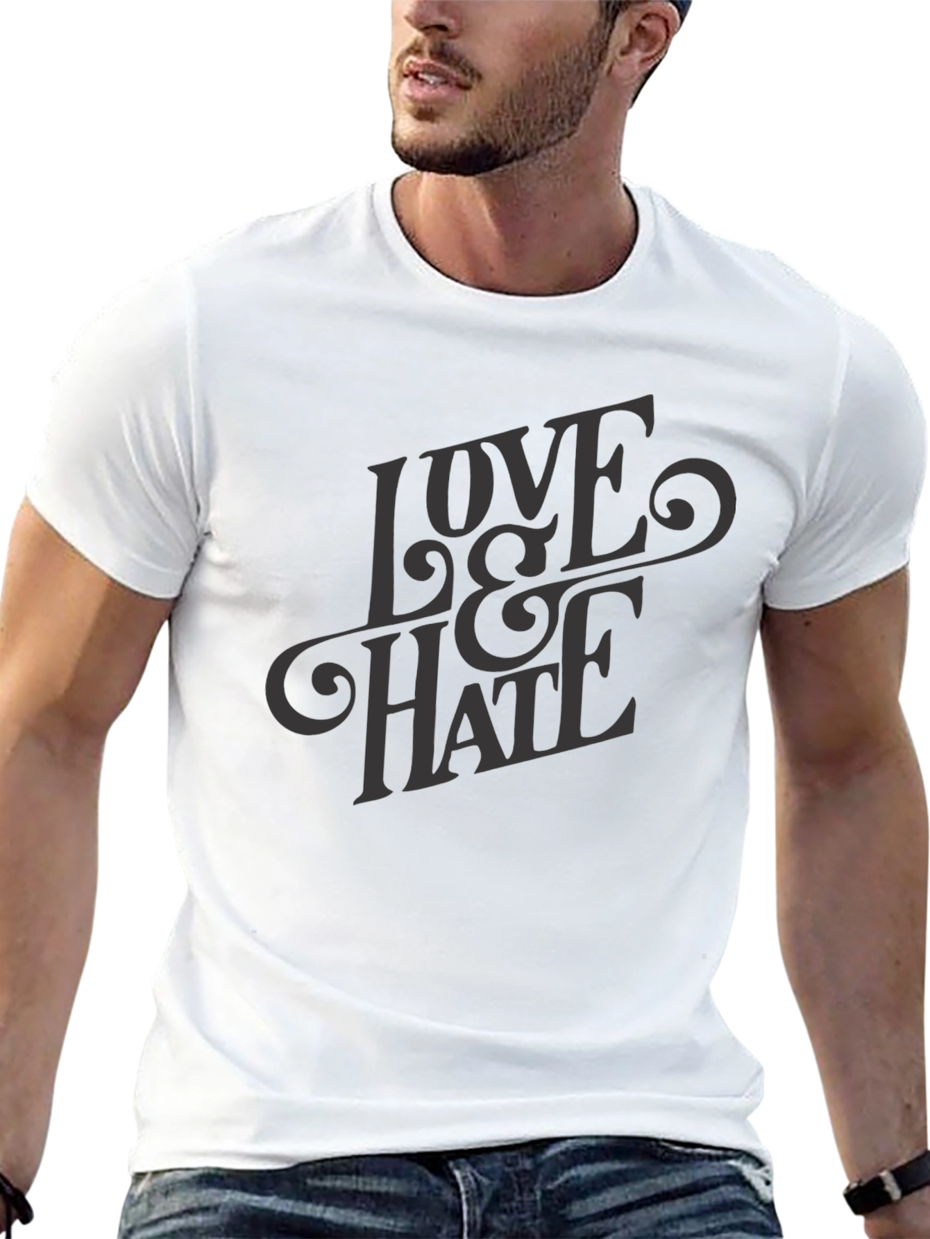 Black Love & Hate Graphic Tee - Dark Apparel view 13