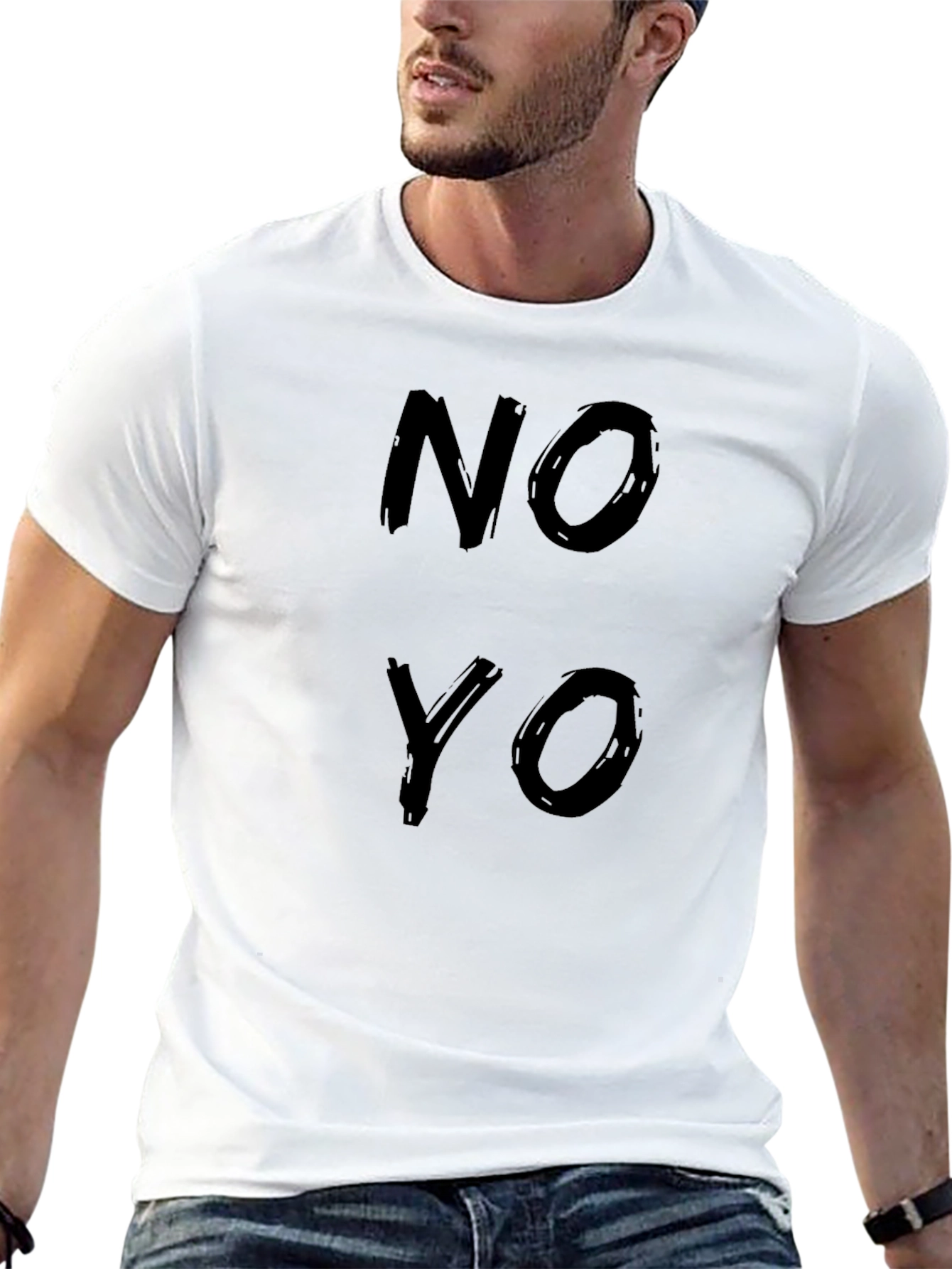 Black NO YO Graphic Tee - Black Cotton Casual Shirt view 13