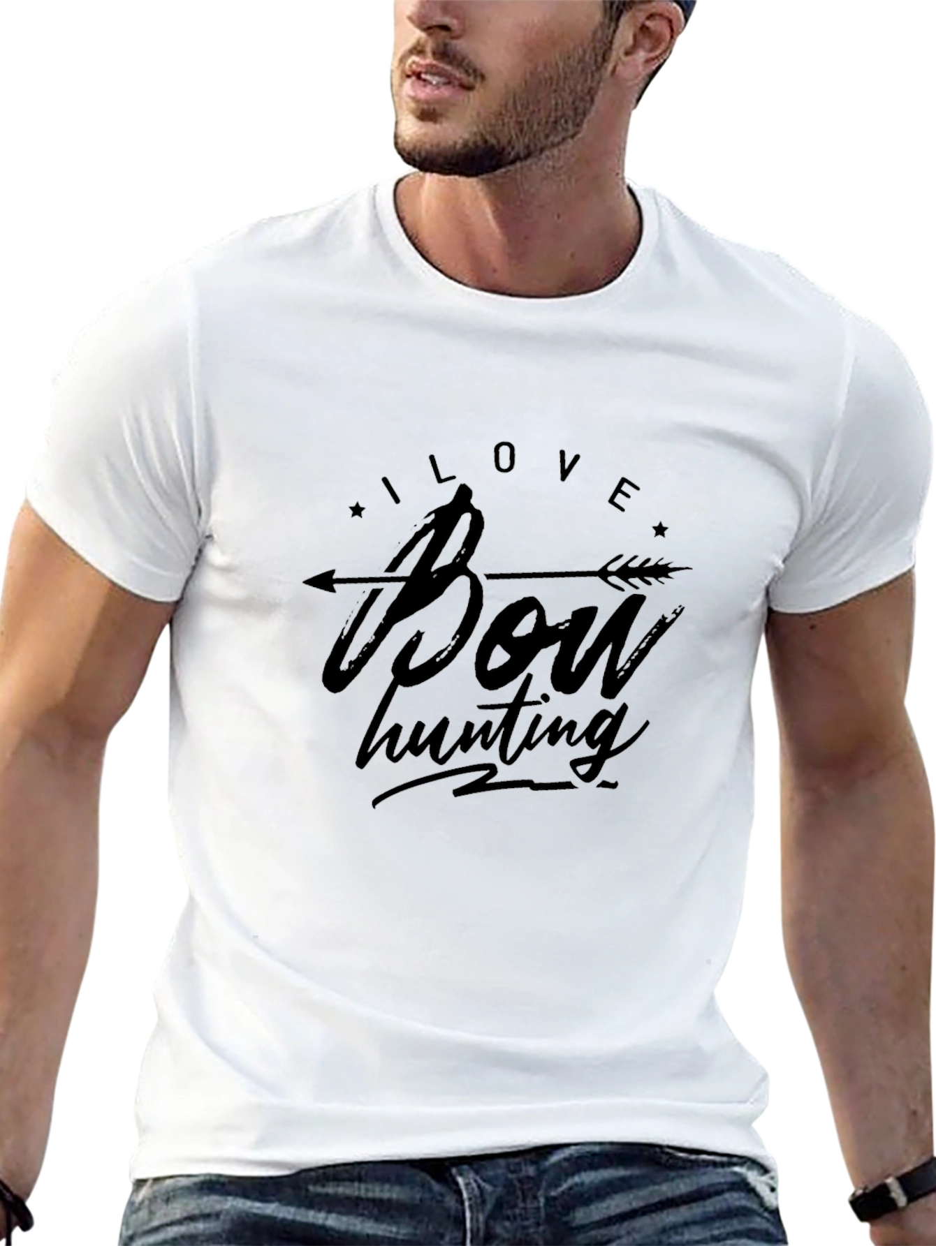 Black I Love Bow Hunting Black T-Shirt view 13