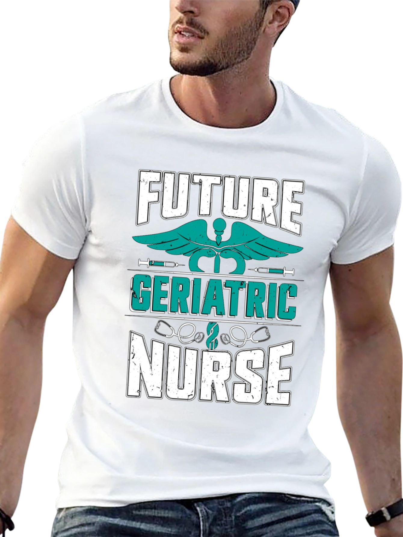 Black Future Geriatric Nurse T-Shirt - Medical Profession Apparel view 13