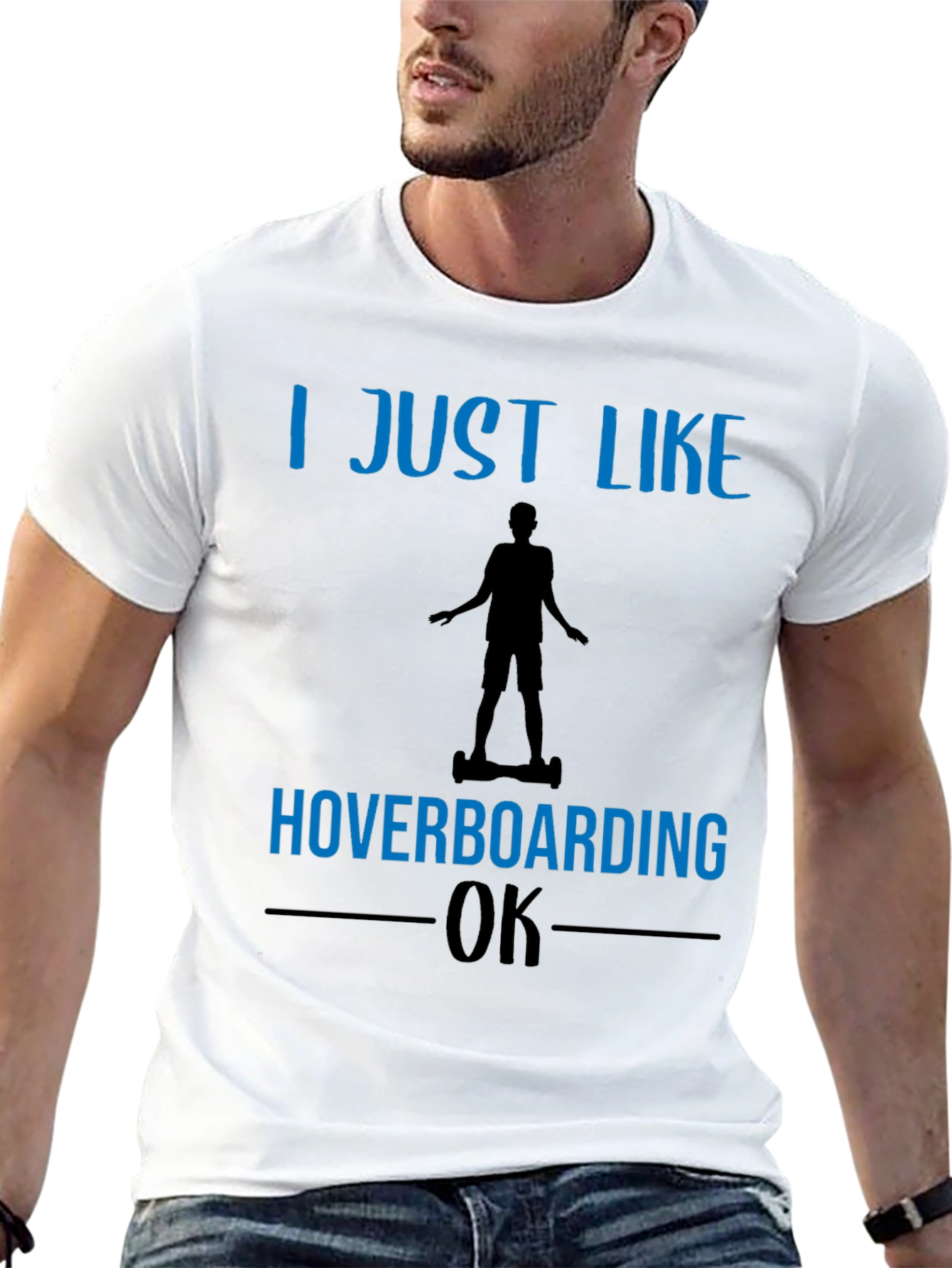 Black I Just Like Hoverboarding OK T-Shirt view 13