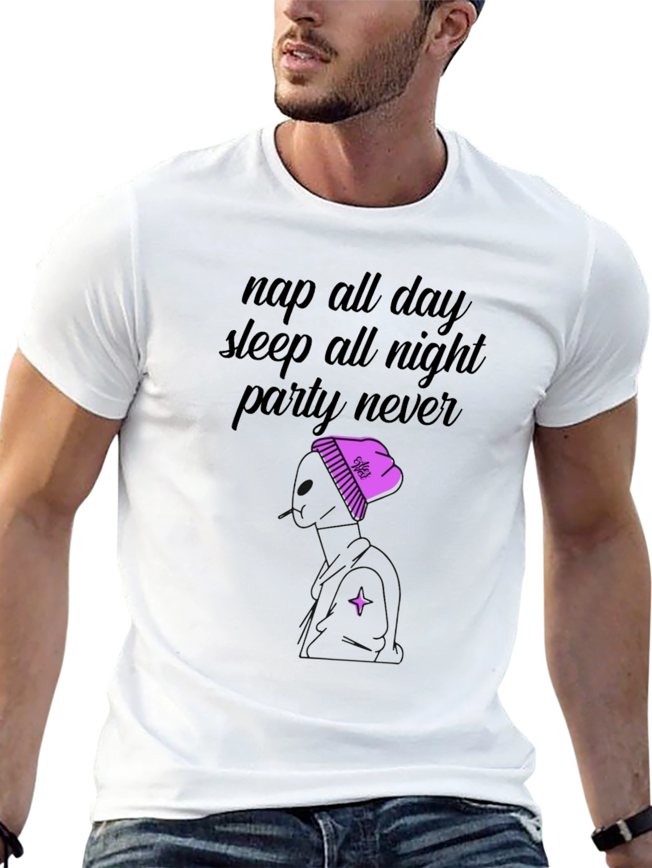 Black Nap All Day Graphic T-Shirt view 13