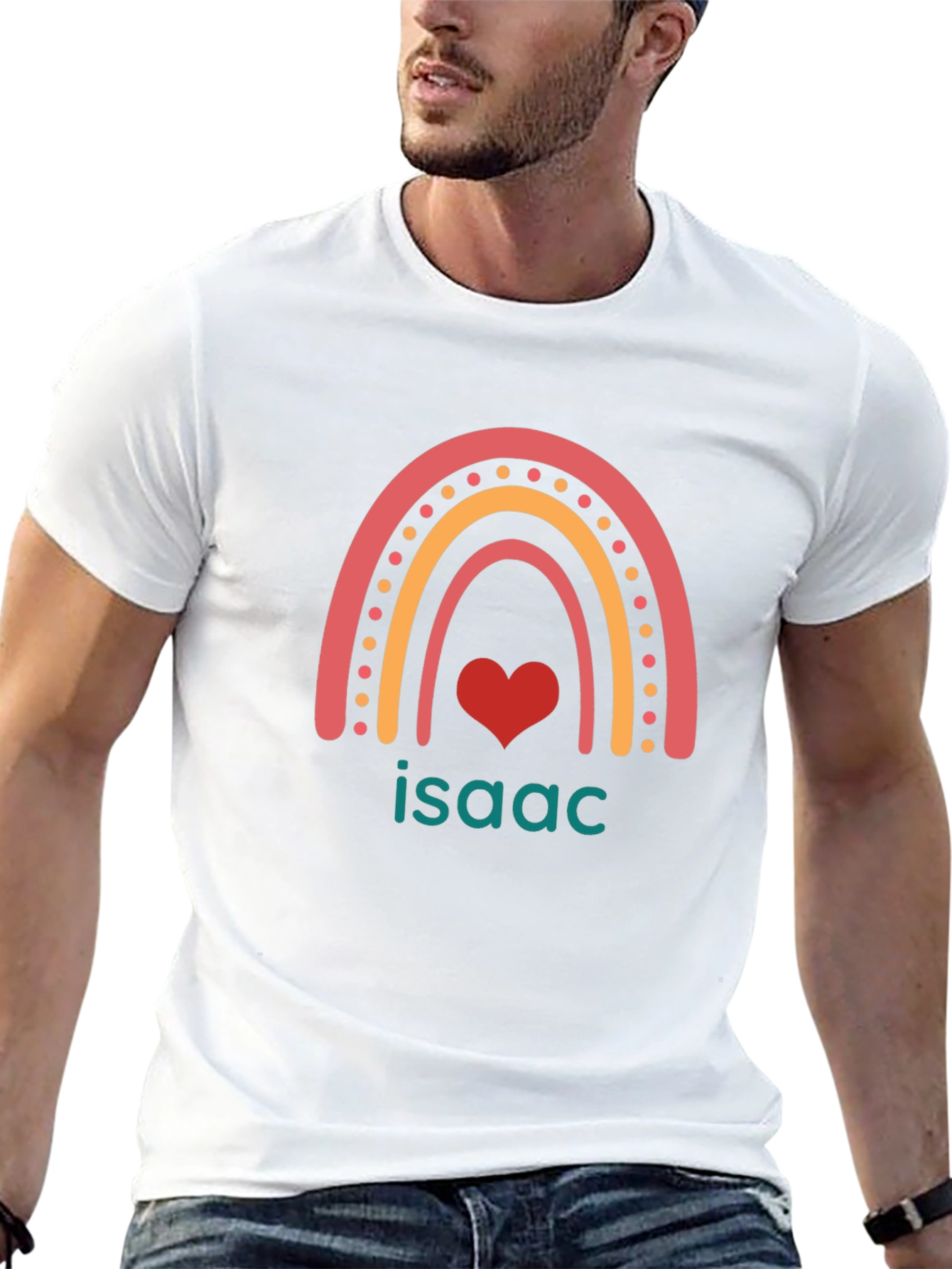 Isaac Rainbow Heart Graphic T-Shirt - 13