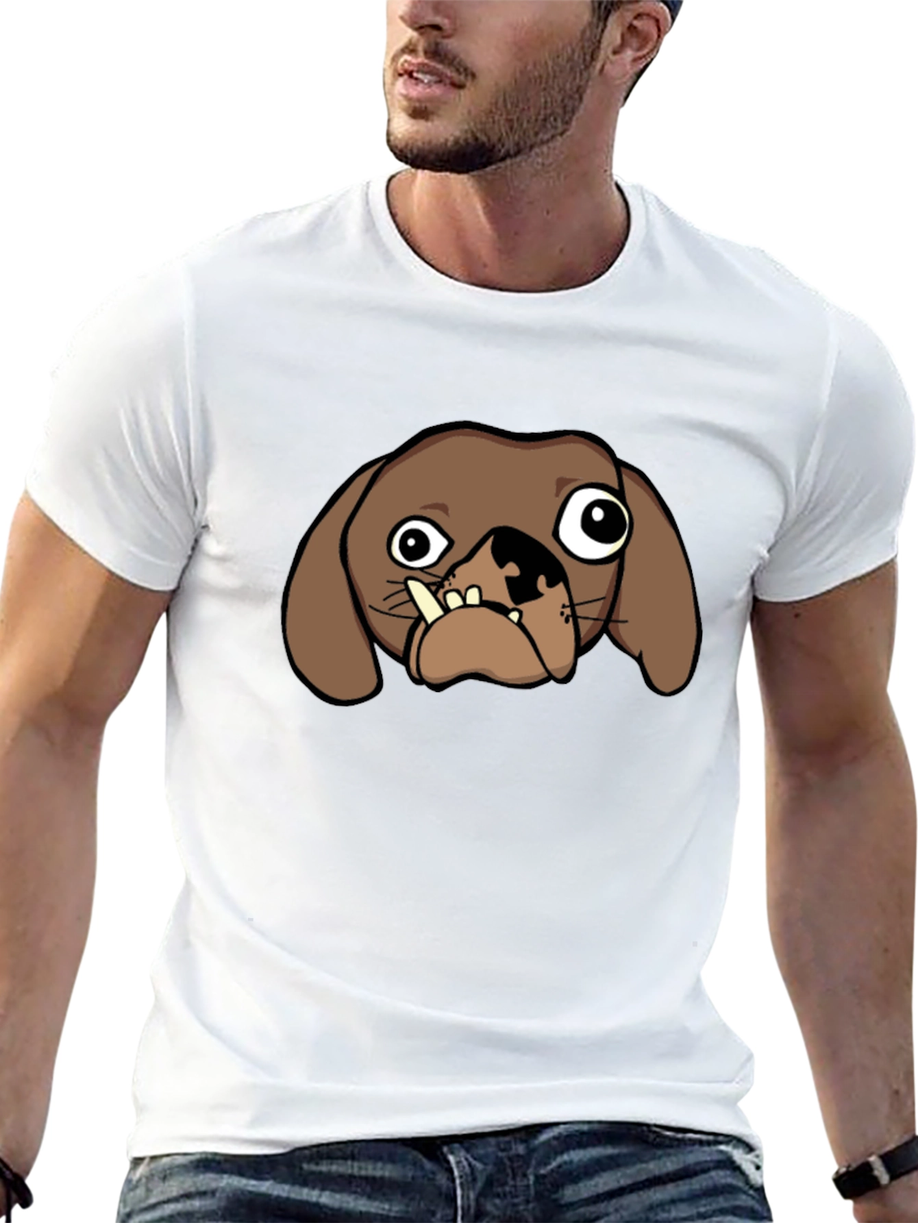 Black Funny Dog Graphic Tee - Black view 13