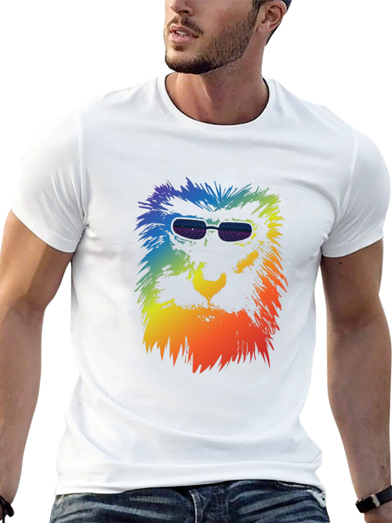 Black Retro Rainbow Ape Graphic Tee view 13