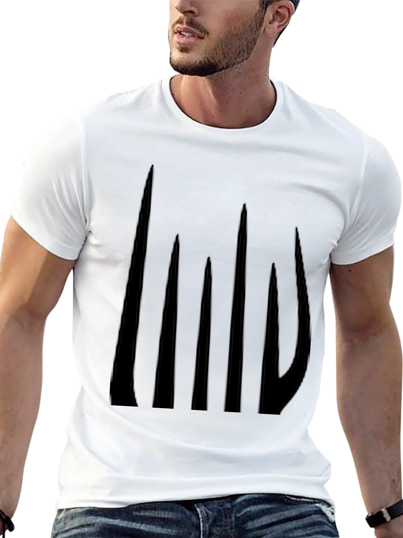 Black Abstract Black Graphic Tee - Men's Casual Style view 13
