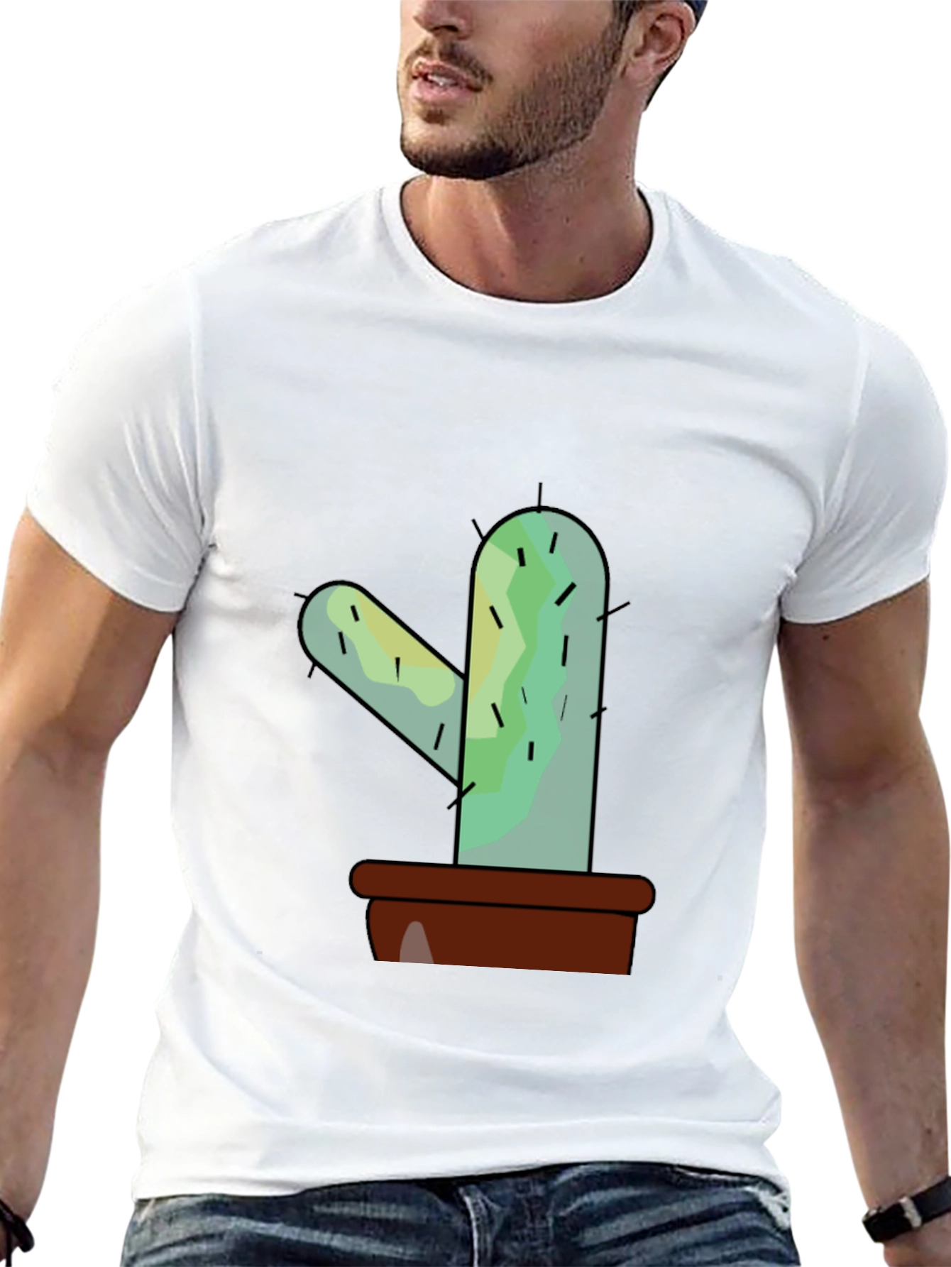 Black Cactus Graphic Tee - Trendy Unisex Style view 13