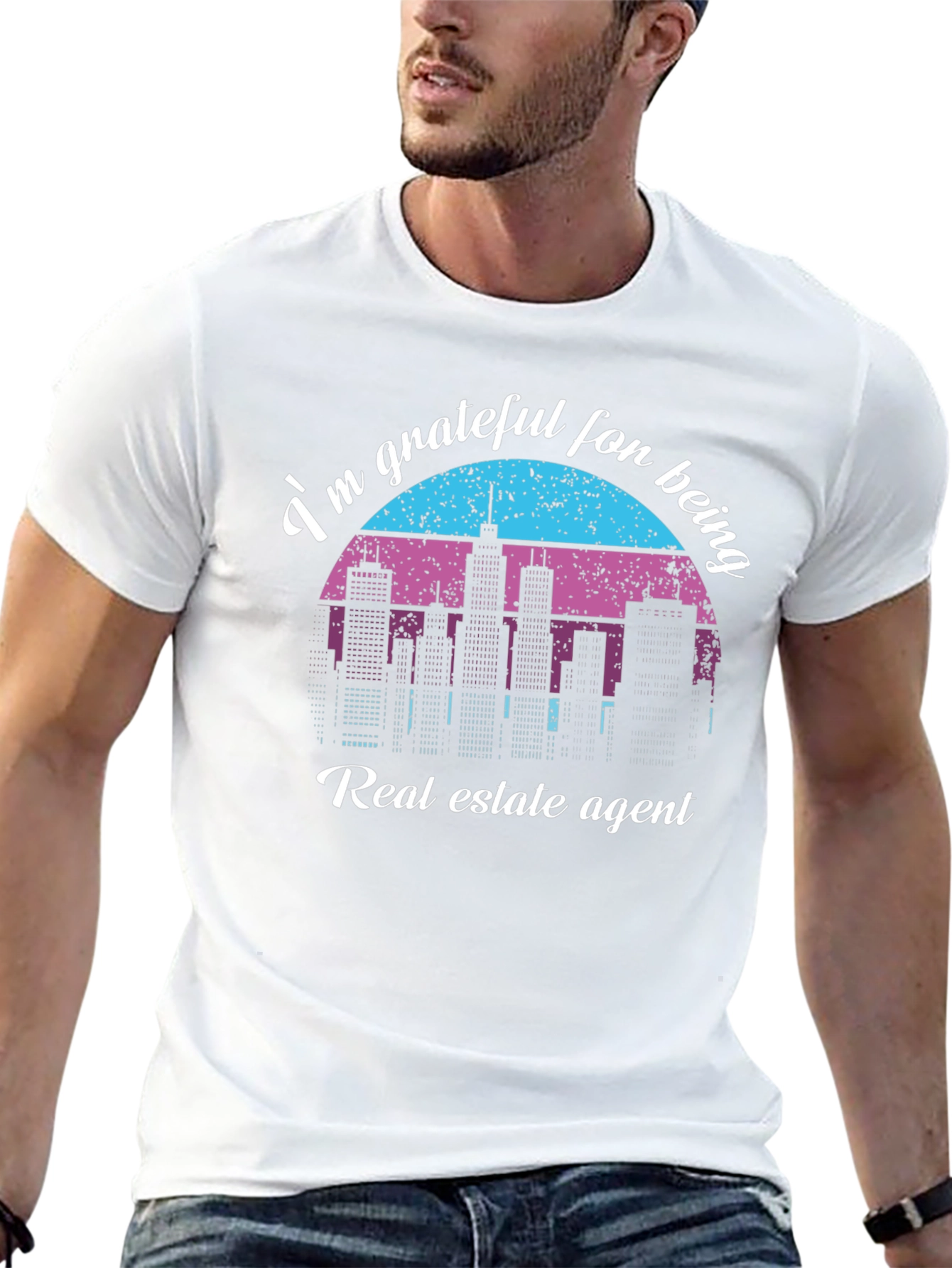 Black Grateful Real Estate Agent Black T-Shirt view 13