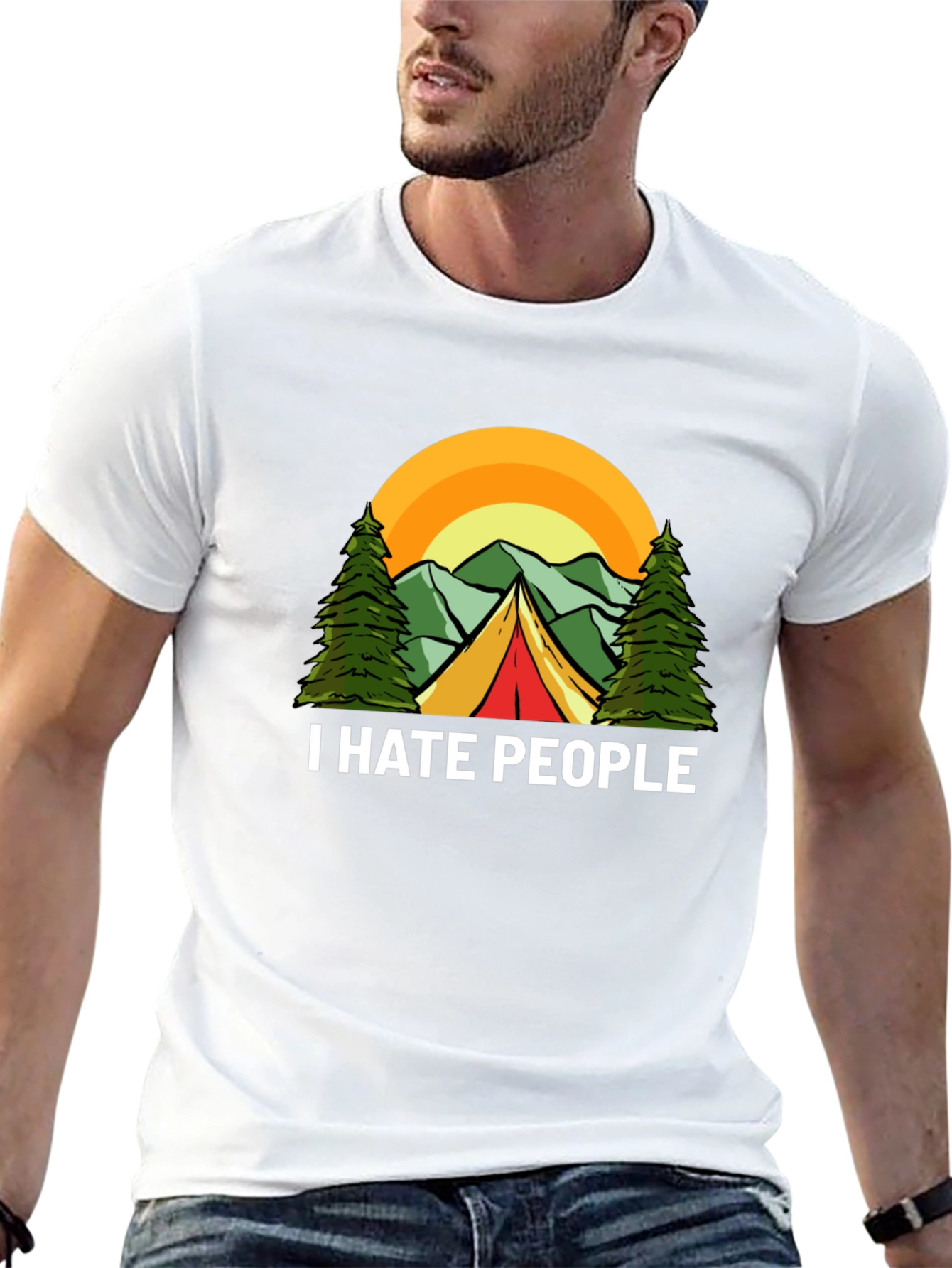 Black I Hate People Camping Graphic T-Shirt view 13