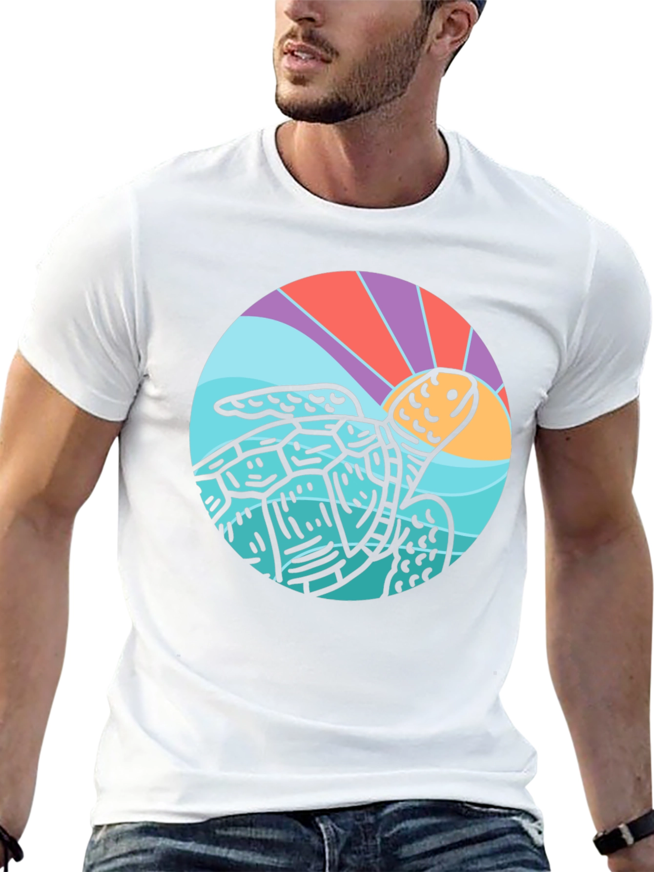 Black Turtle Graphic Black T-Shirt view 13