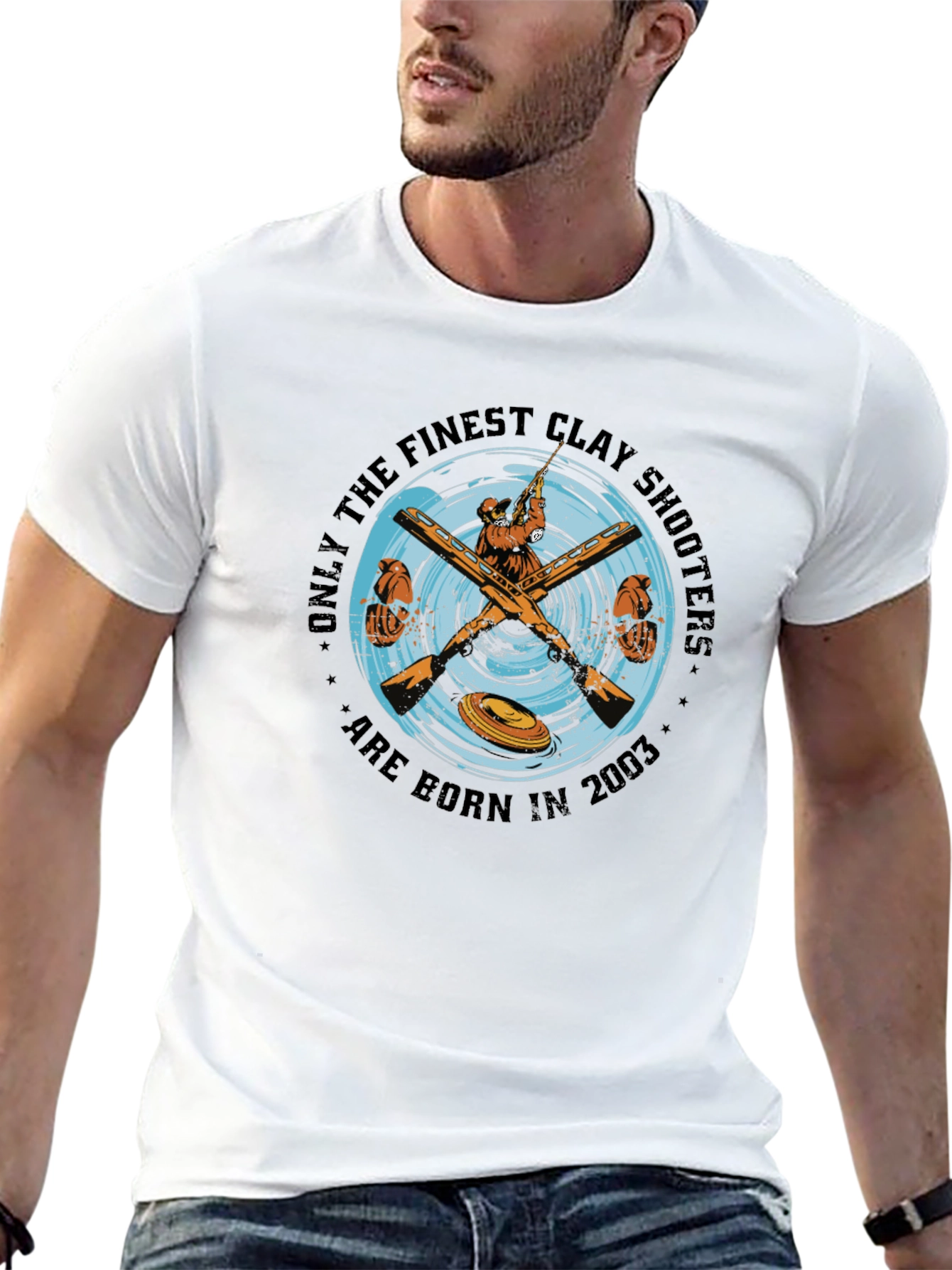 Black Finest Clay Shooters Born 2003 T-Shirt view 13