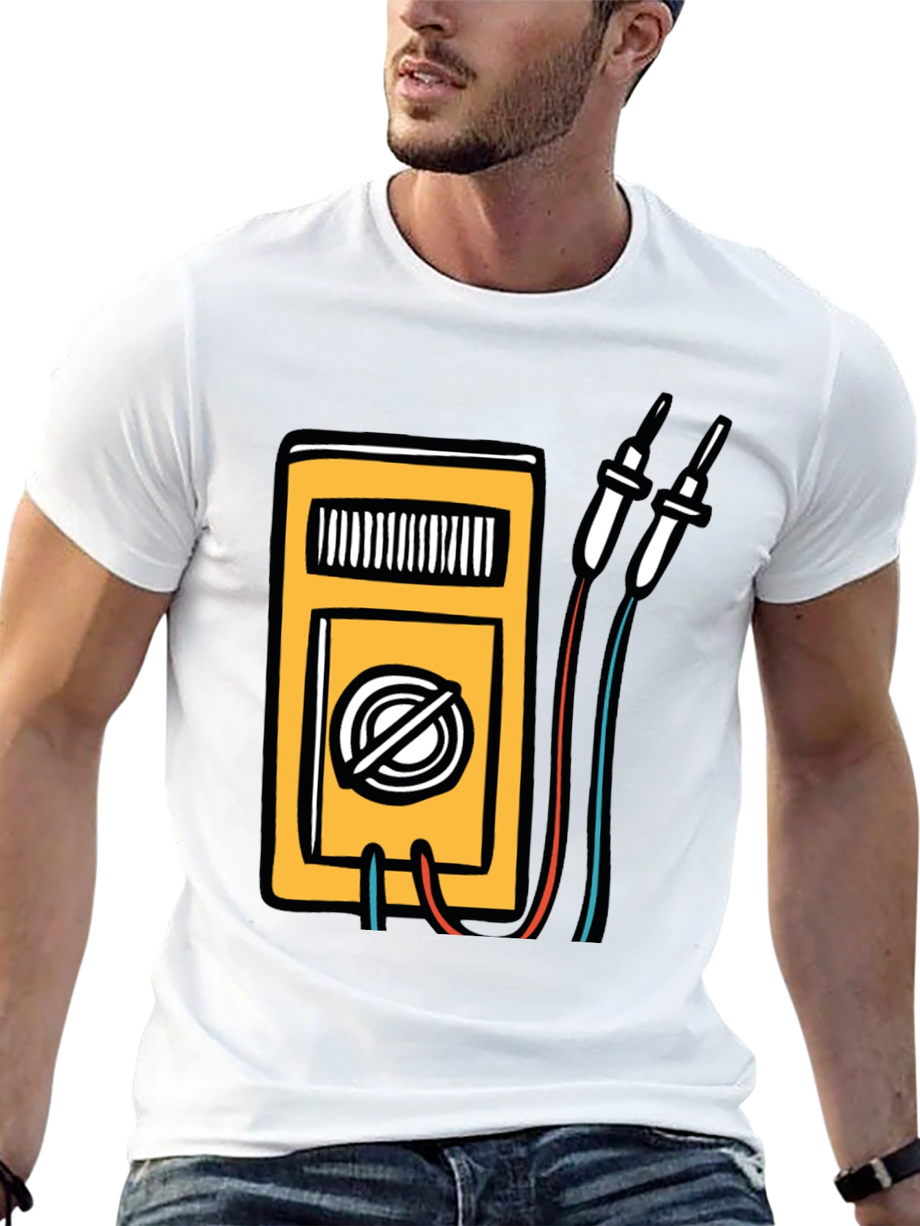 Black Electrician Multimeter Graphic Black T-Shirt view 13