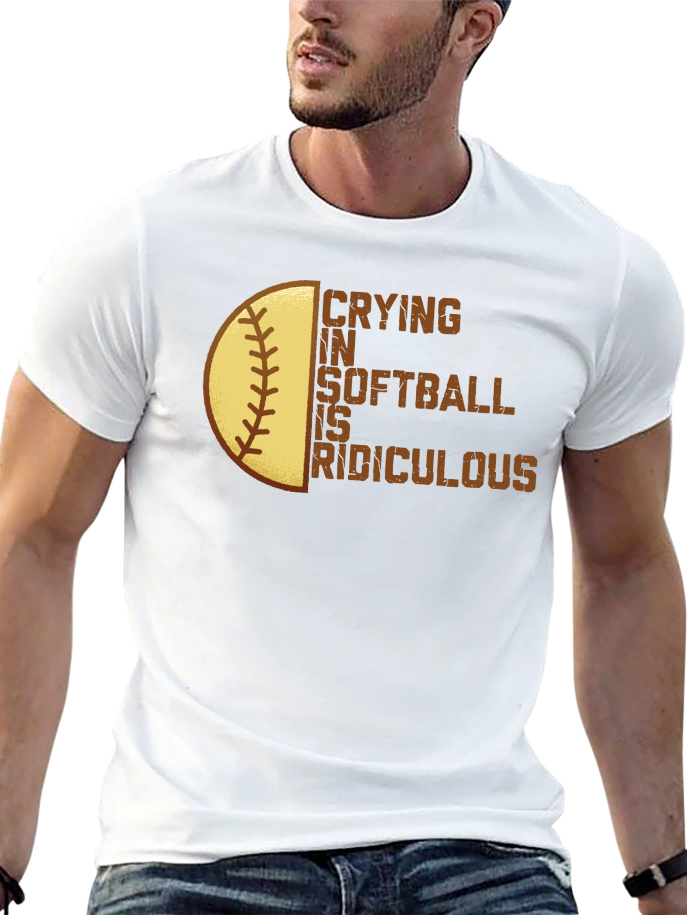 Black Crying in Softball is Ridiculous T-Shirt view 13