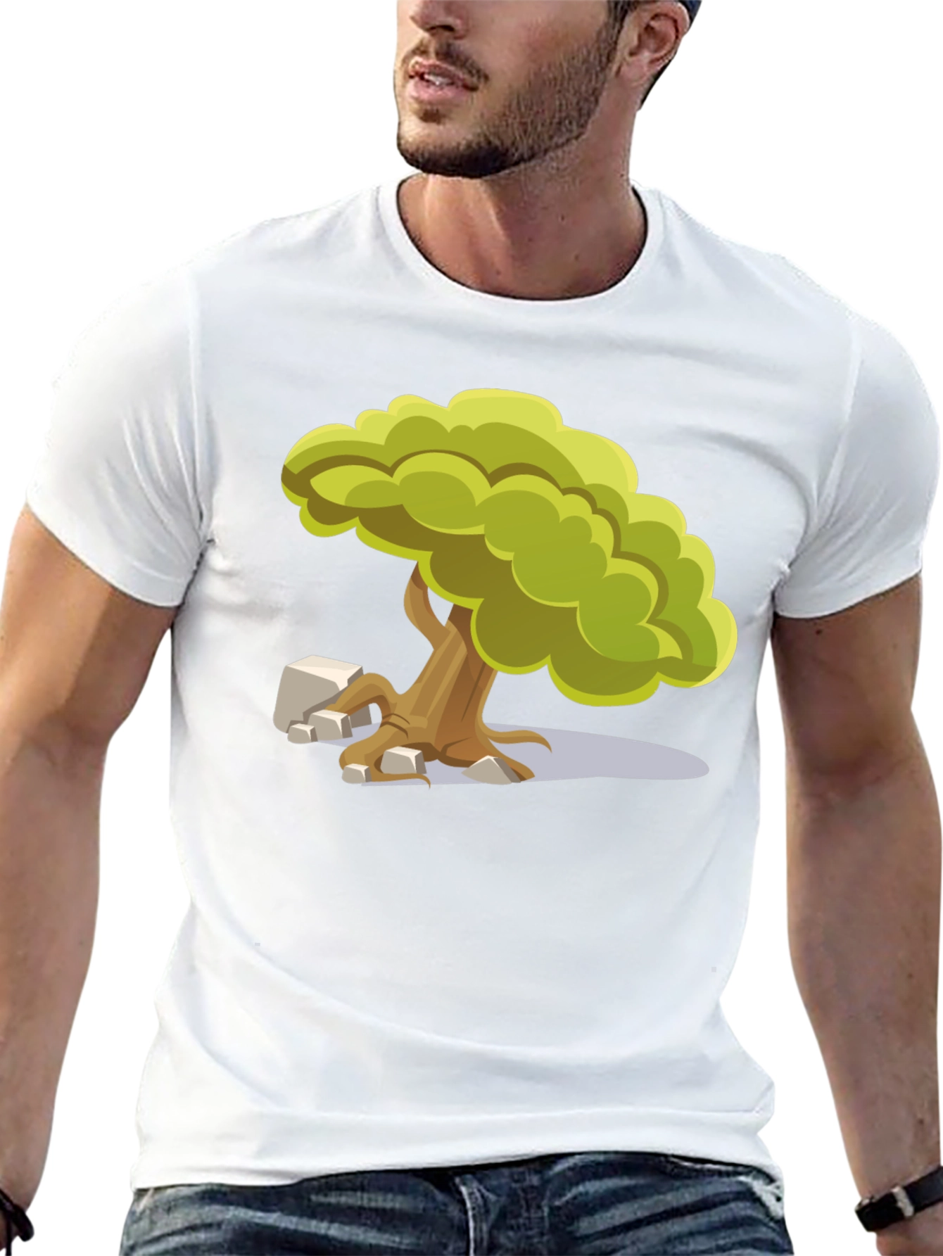 Black Cartoon Tree Graphic Tee - Unique Nature Design view 13