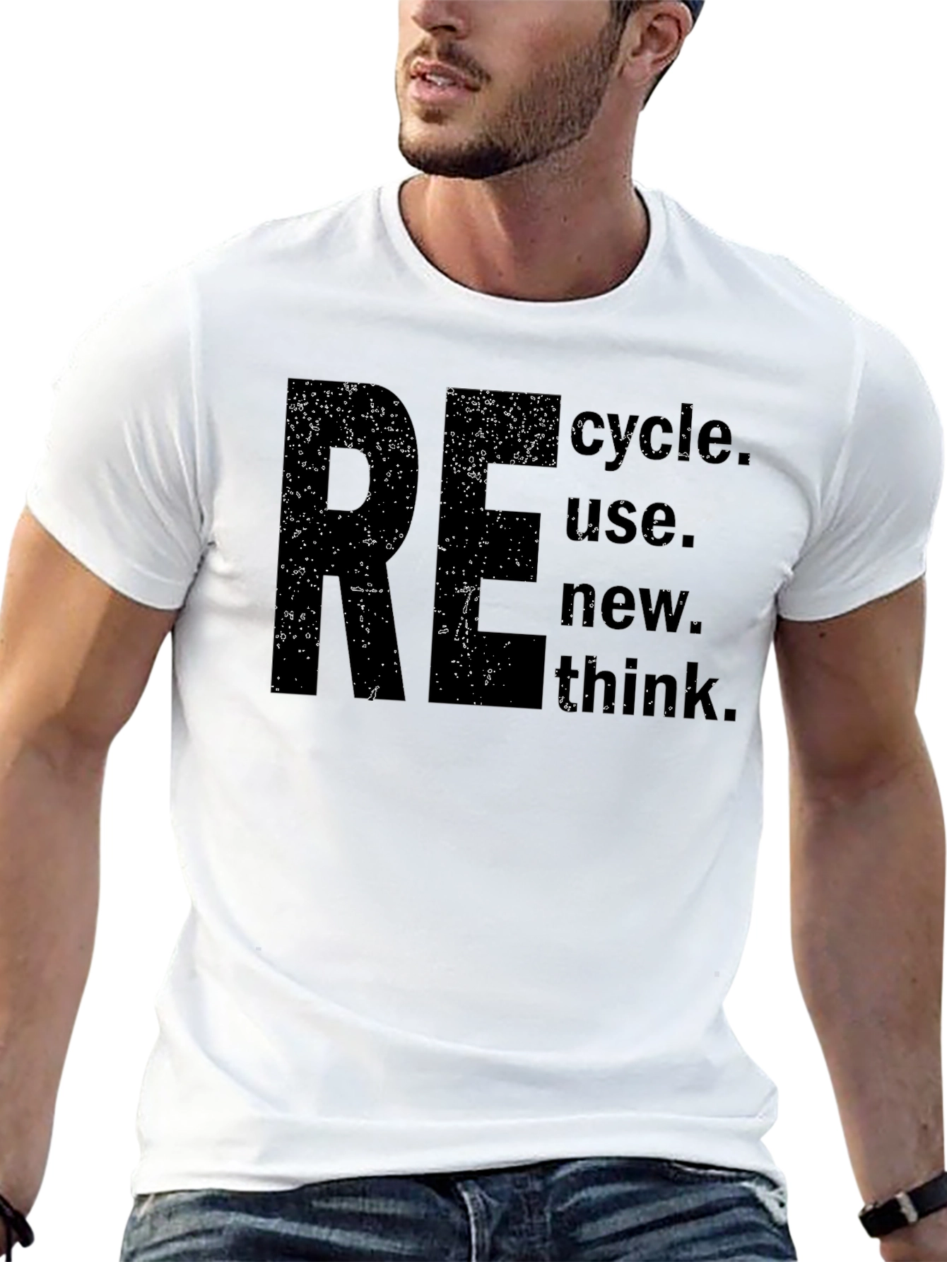 Black Eco-Friendly RE Think T-Shirt view 13