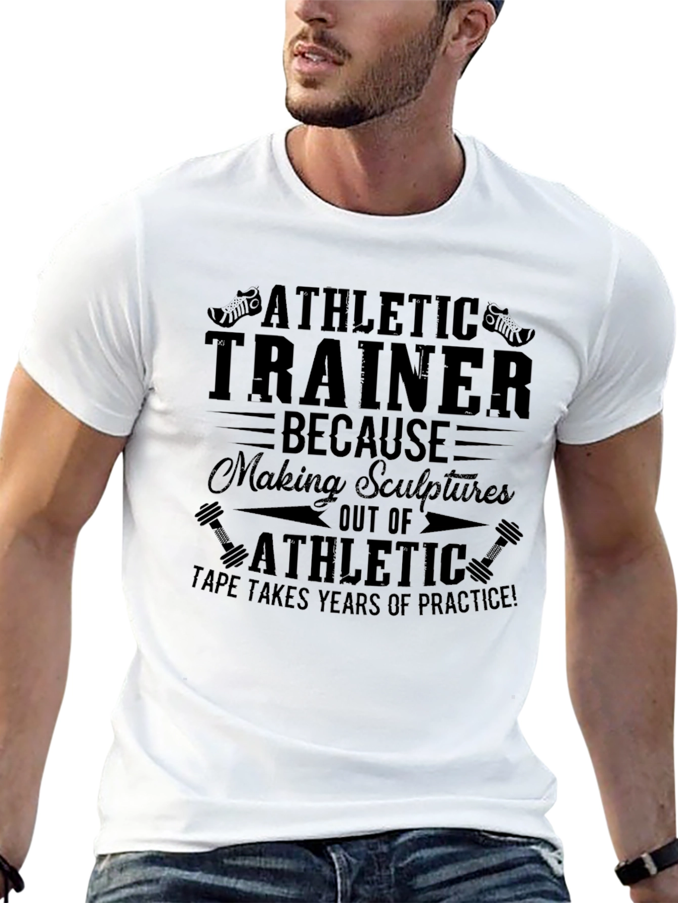 Athletic Trainer Tee - Sculptures Out of Athletic Tape! - 13