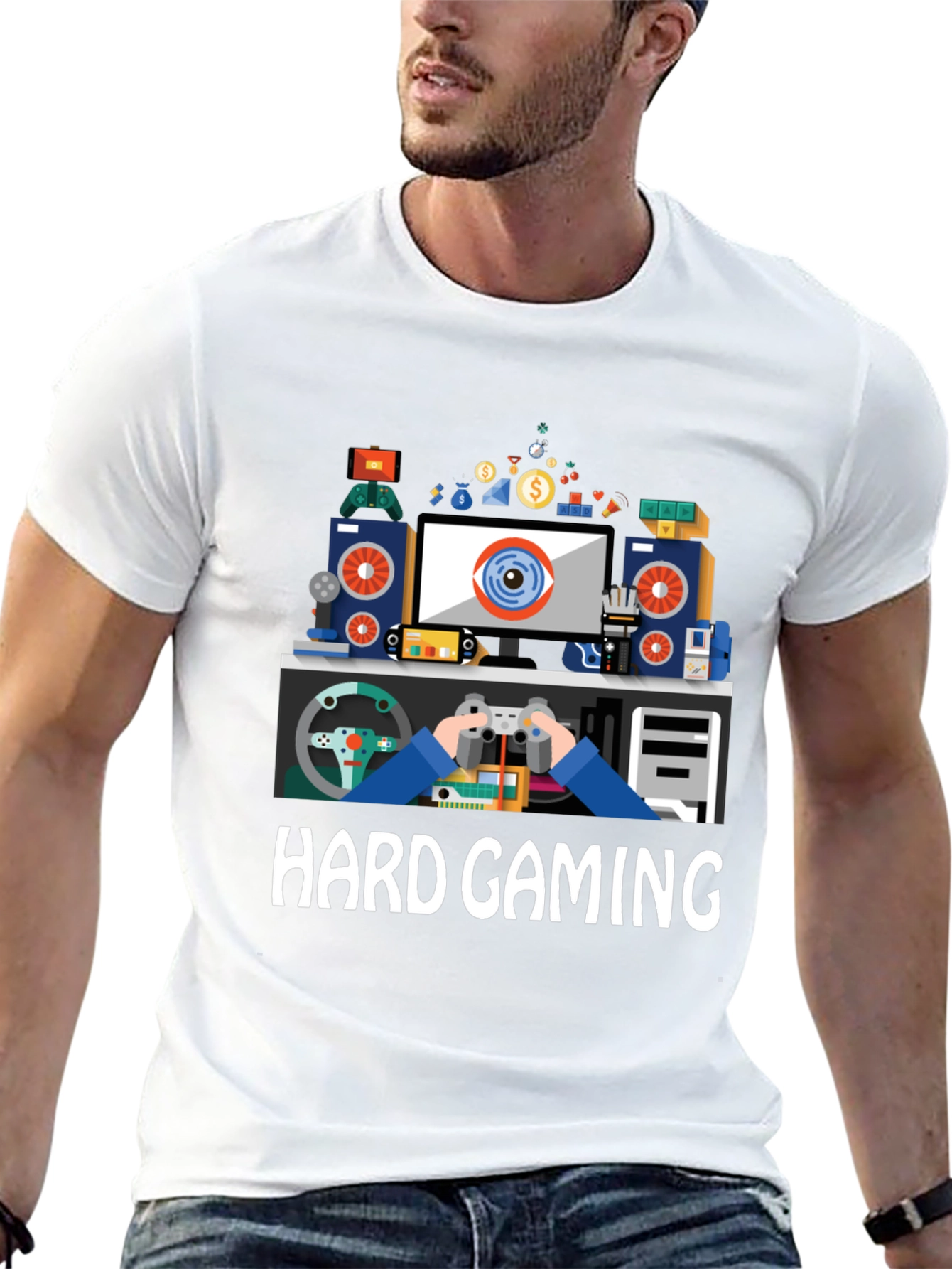 Black Hard Gaming T-Shirt - Gamer Life Apparel view 13