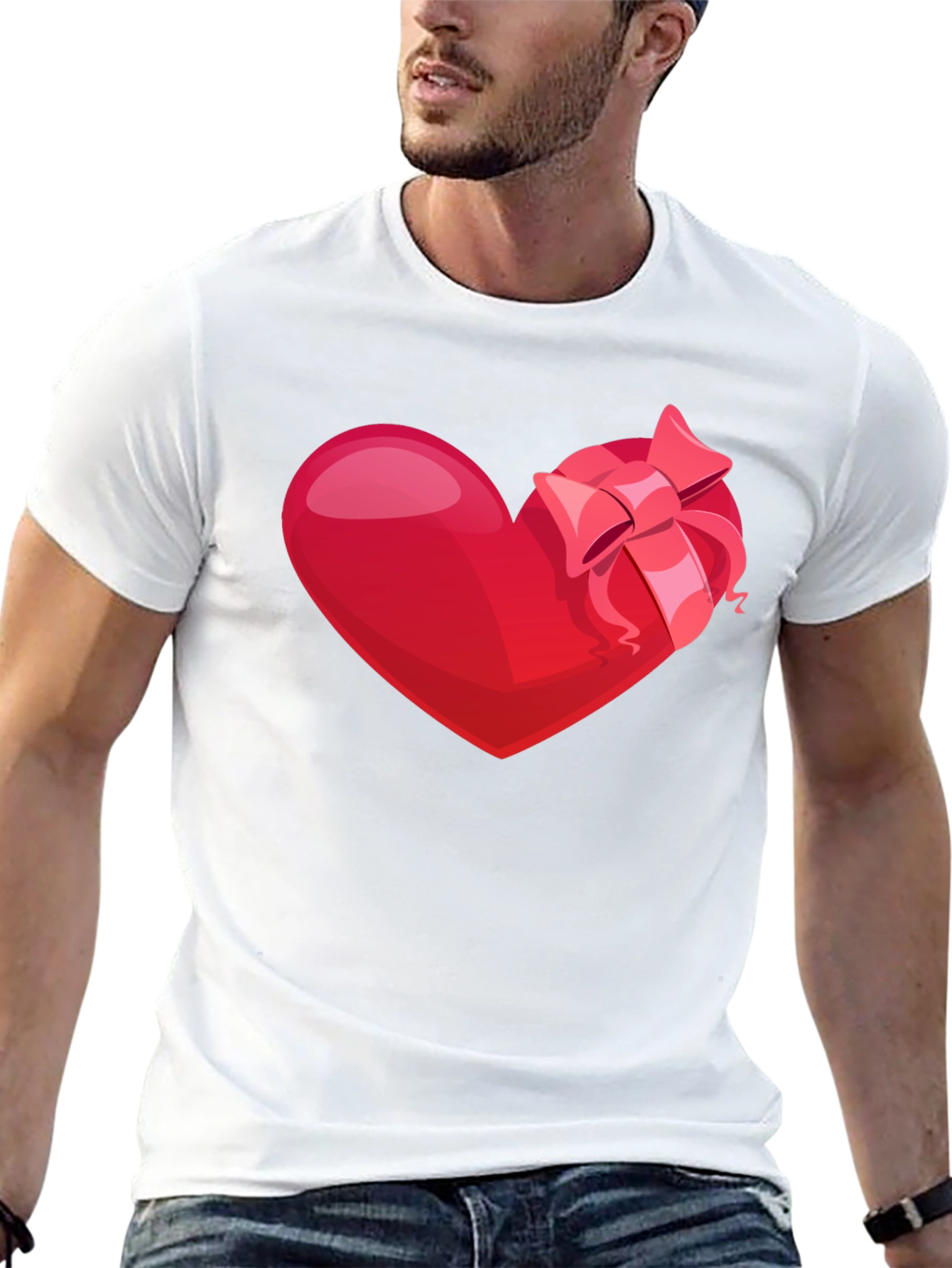 Black Heart with Bow Graphic Tee - Valentine's Day Edition view 13