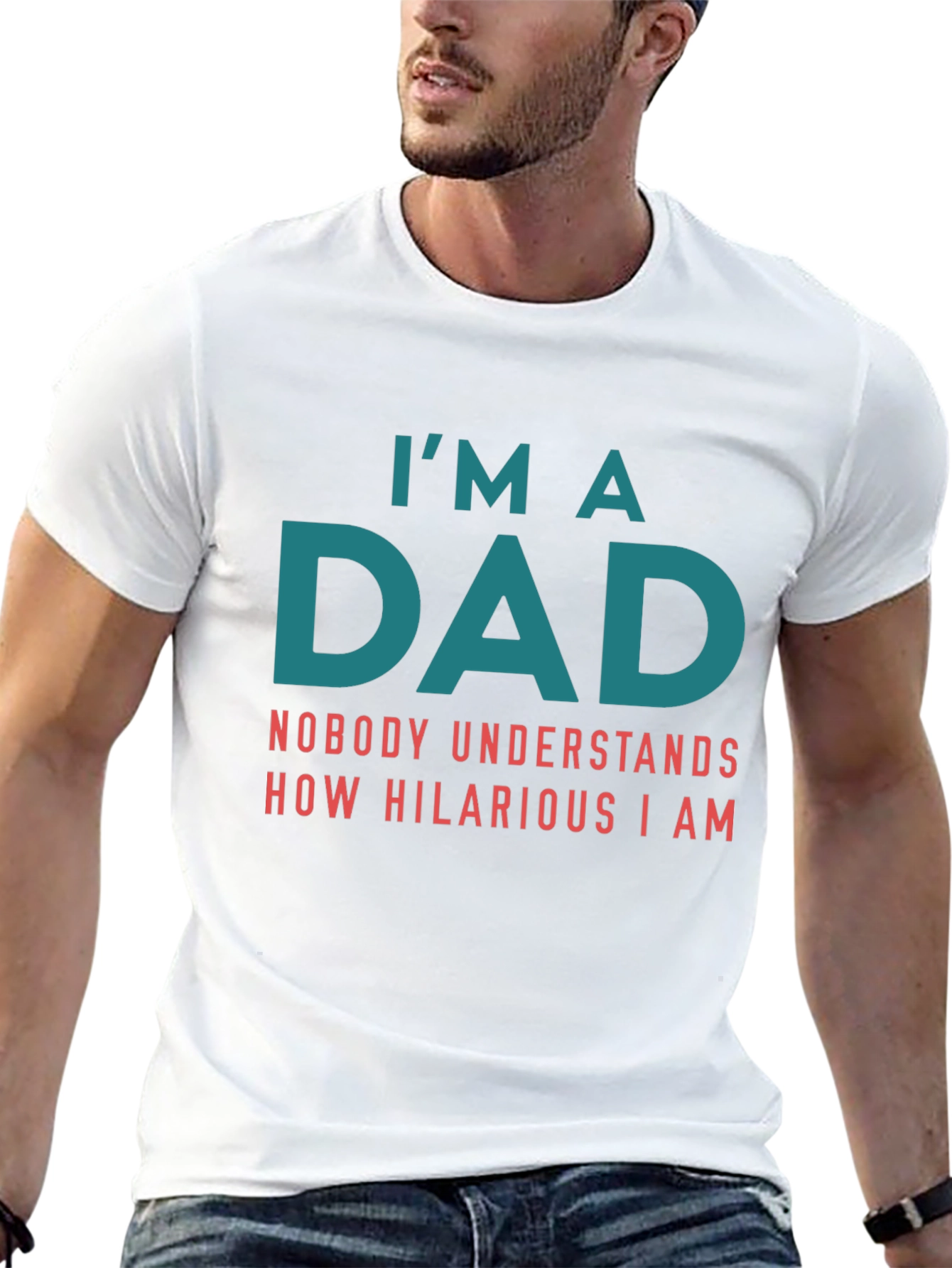 Black Funny Dad T-Shirt: I'm A Dad view 13