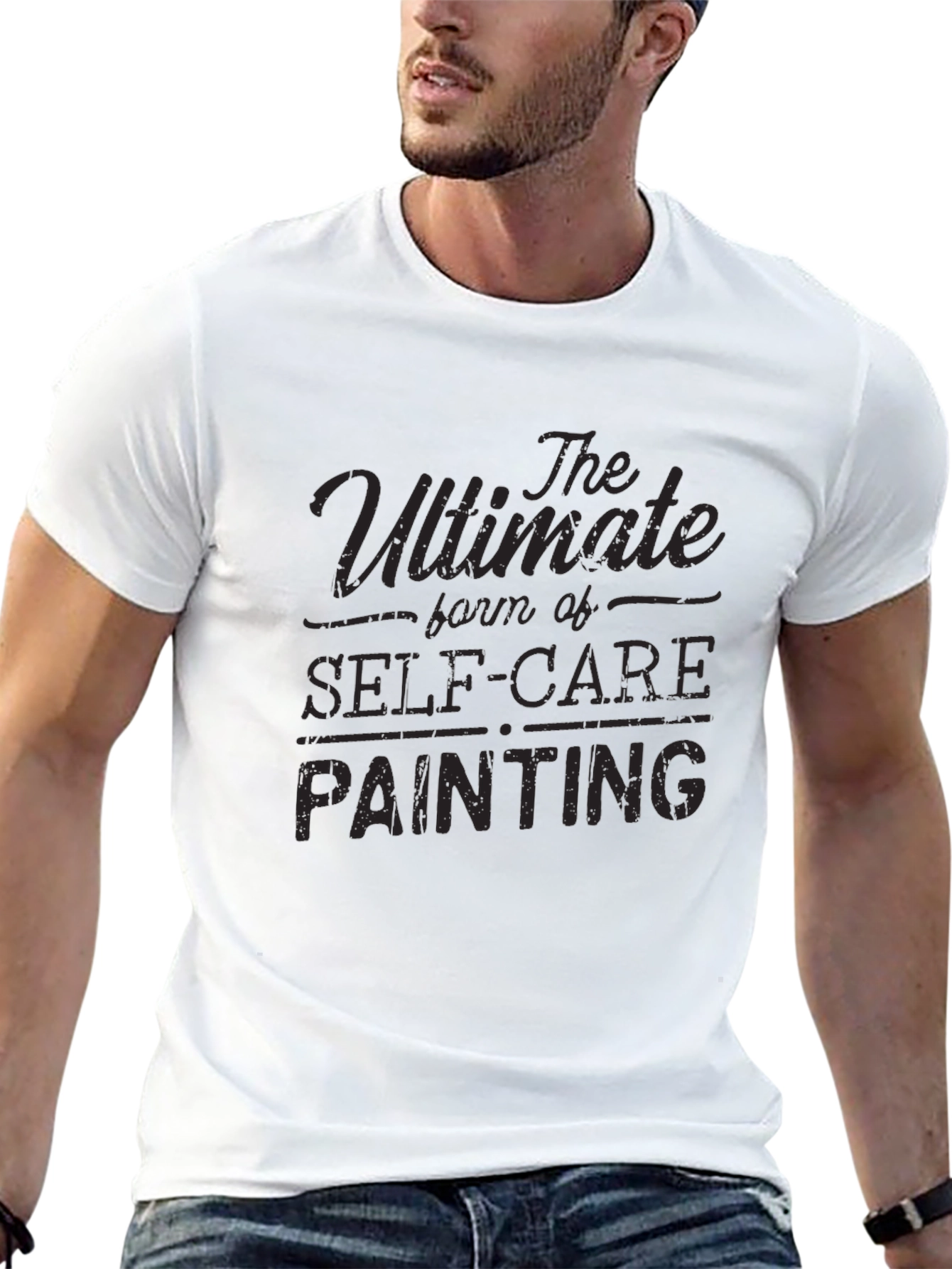 Black Ultimate Self-Care Painting Black Graphic Tee view 13