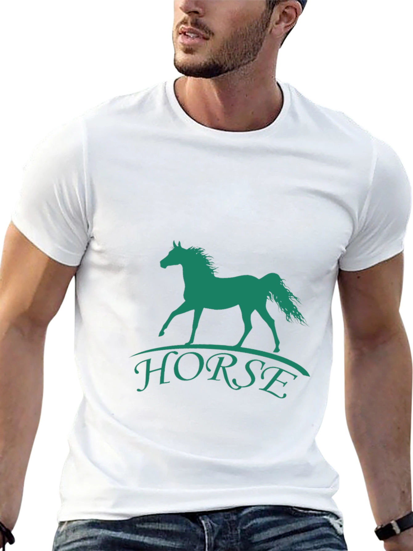 Black Horse Graphic Tee - Black Casual Comfort view 13