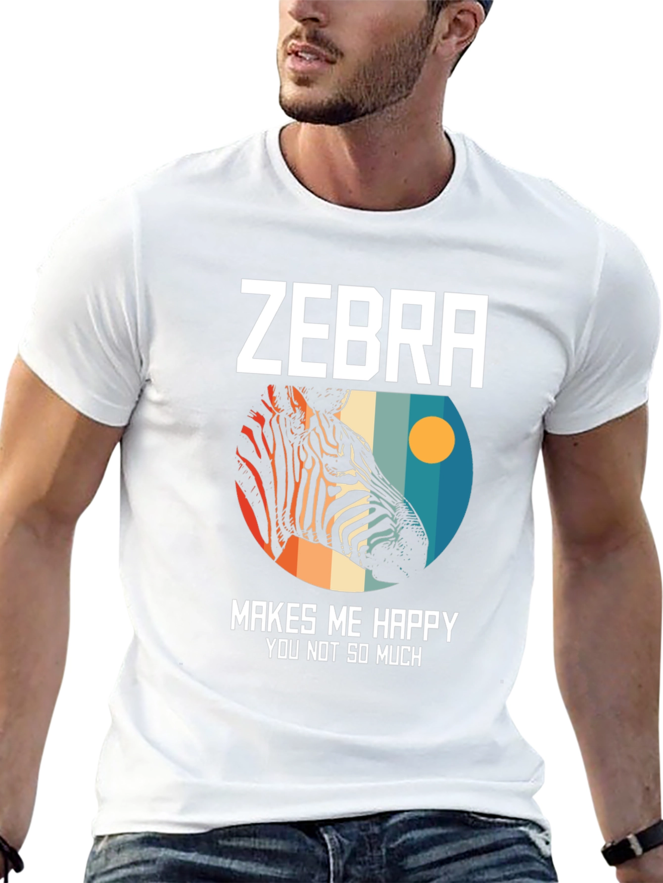 Black Zebra Makes Me Happy Graphic Tee view 13