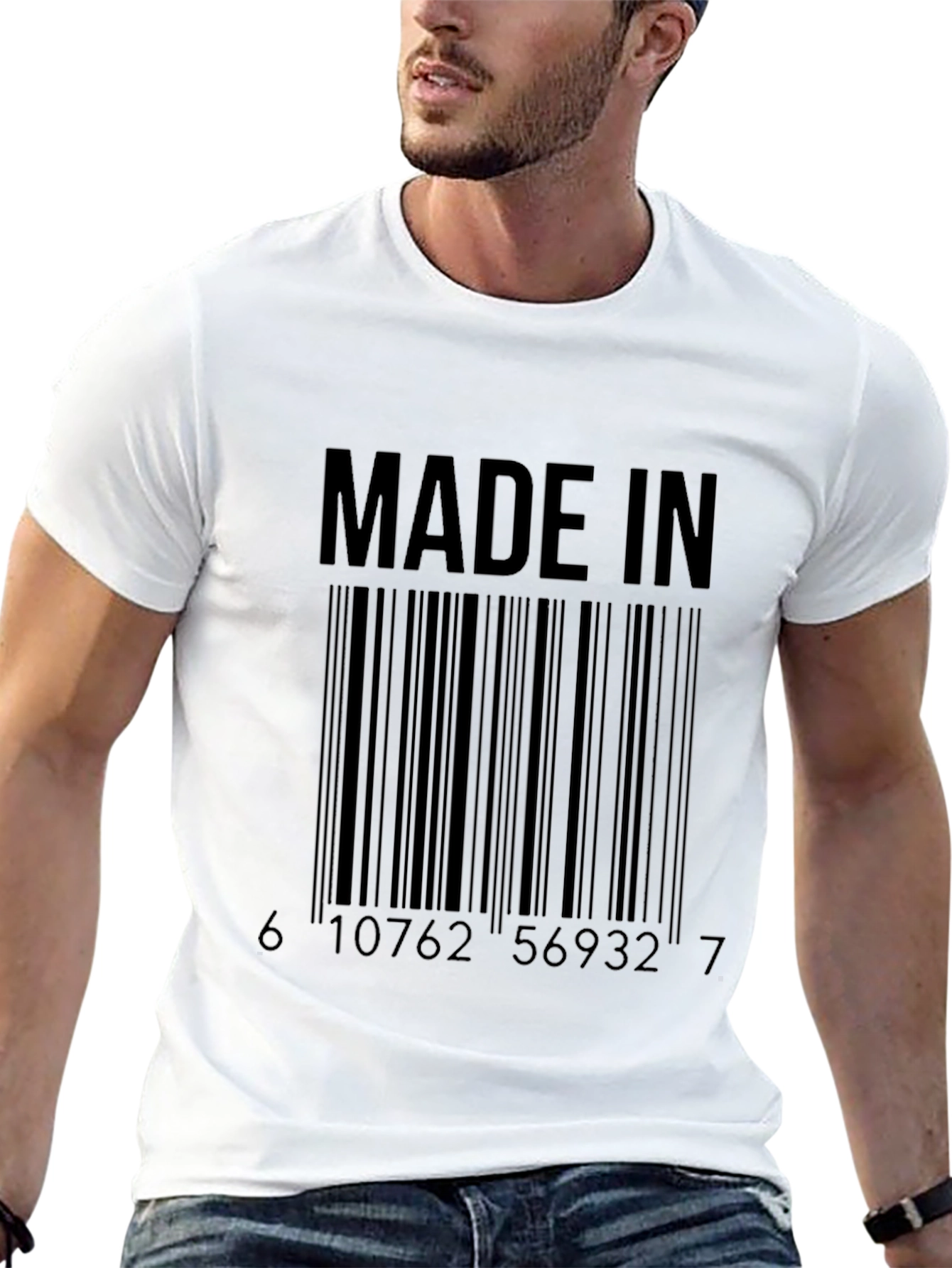 Black Made In Barcode Graphic Tee view 13