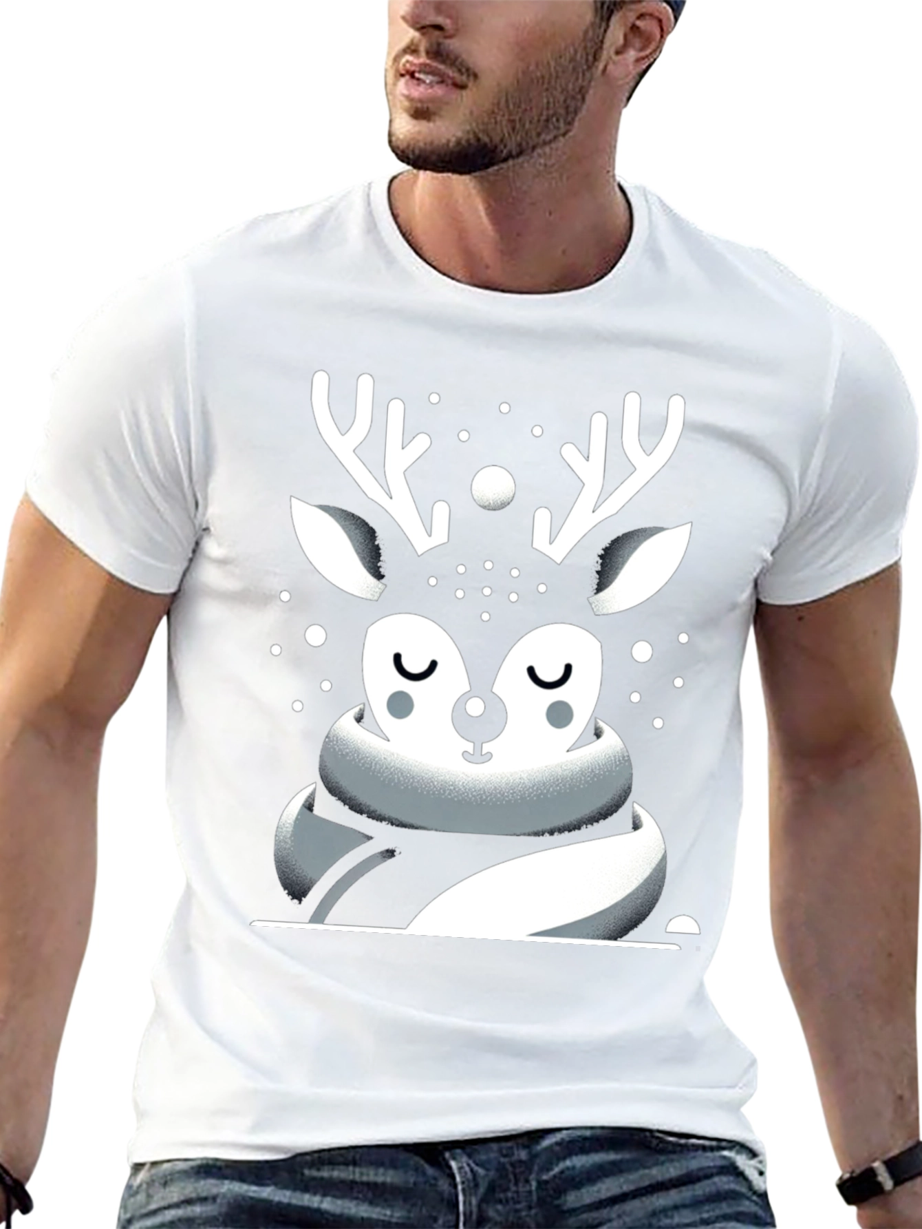 Black Festive Deer Graphic Tee - Holiday Season view 13