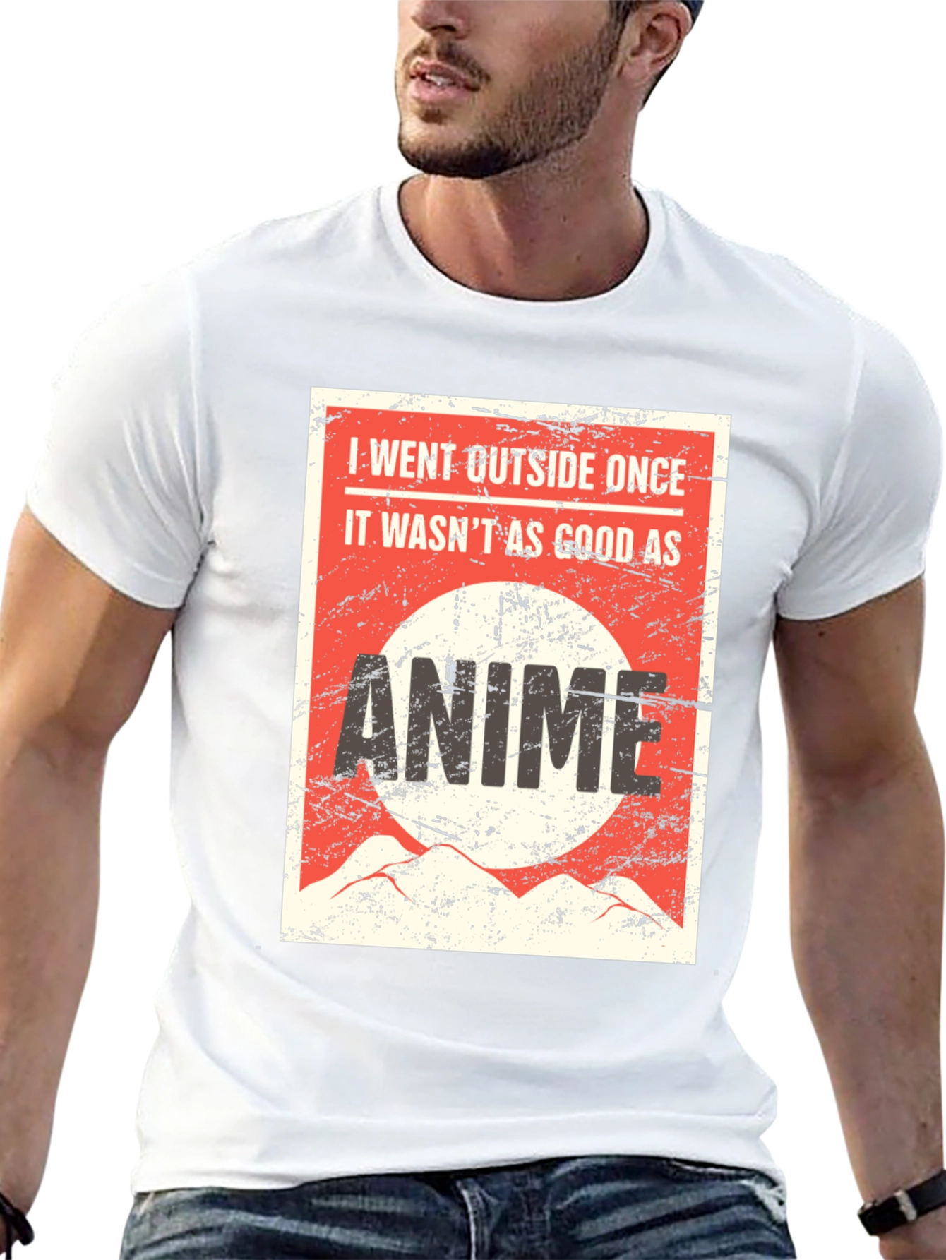 Black Anime Lover Graphic Tee - I Went Outside Once T-Shirt view 13