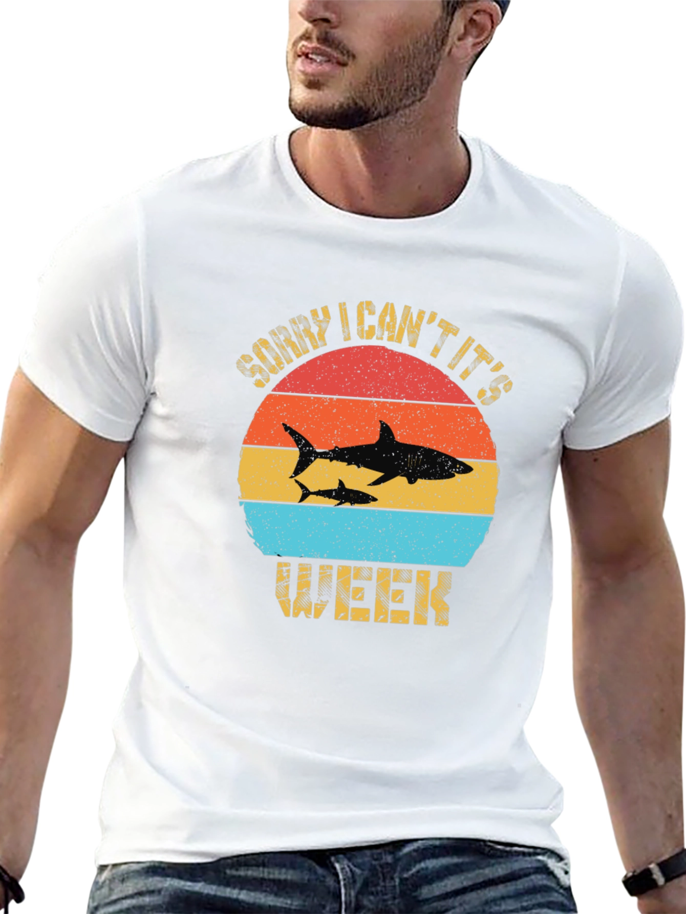 Black Shark Week T-Shirt Retro Graphic Tee view 13