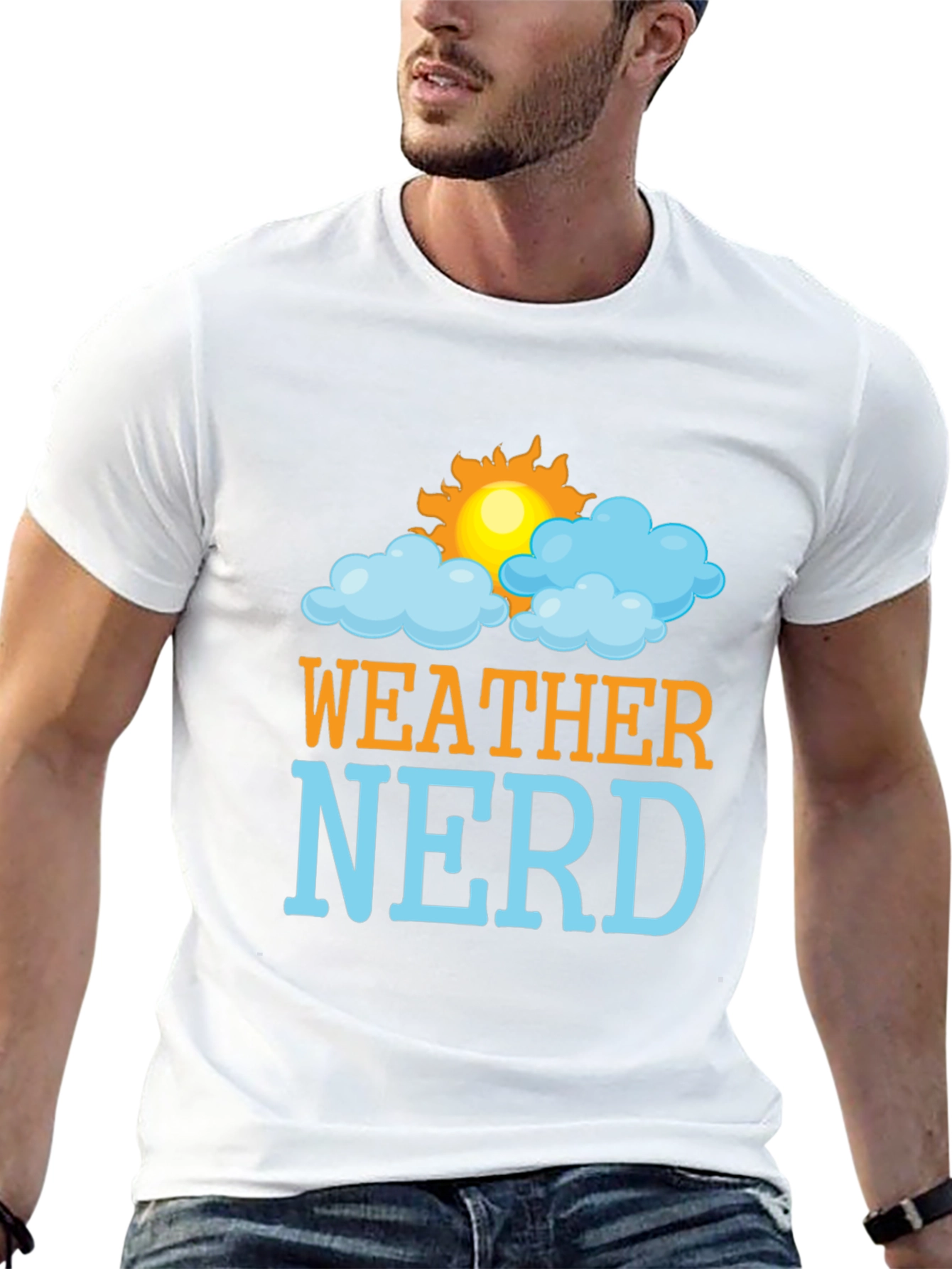 Black Weather Nerd T-Shirt - Fun, Stylish Tee view 13