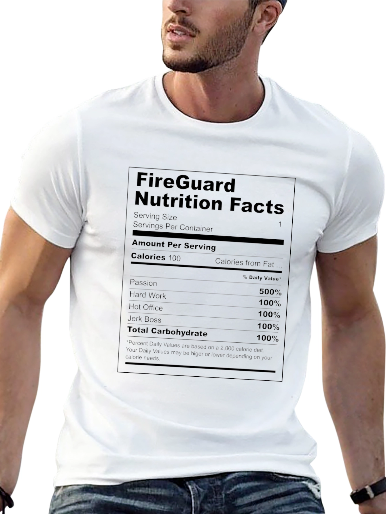 Black FireGuard Nutrition Facts Black T-Shirt view 13