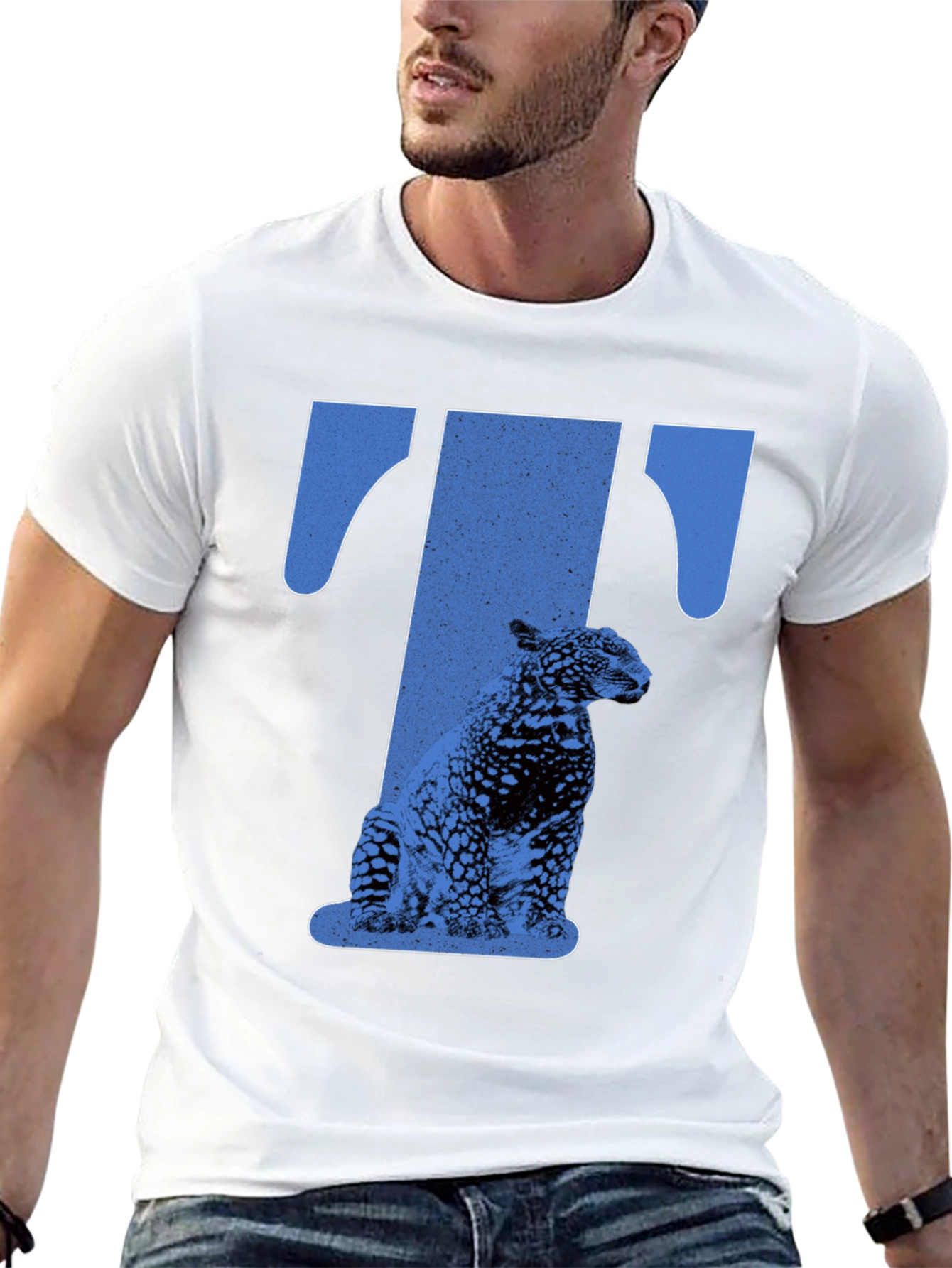 Black Jaguar 'T' Graphic Tee - Stylish Men's Black T-Shirt view 13