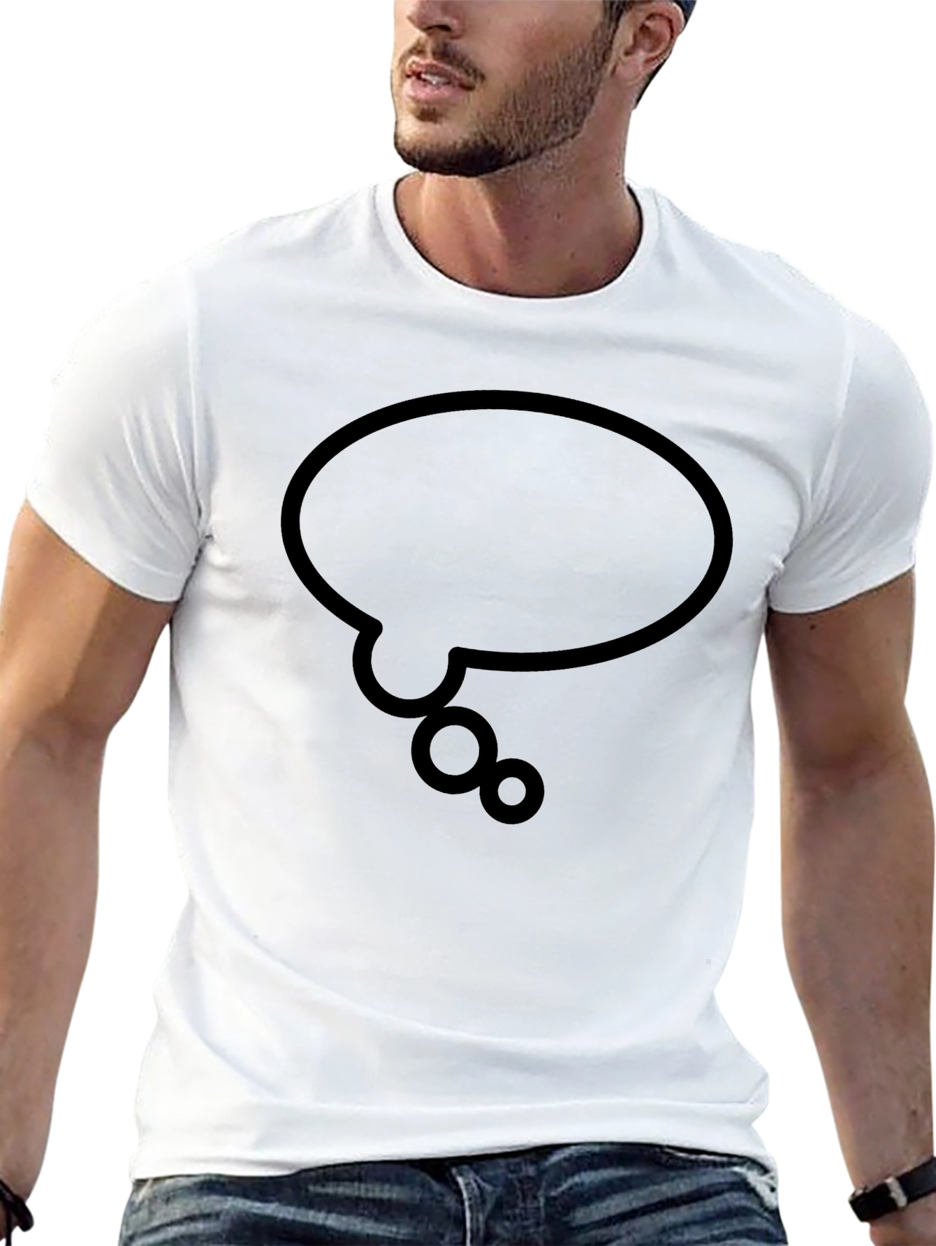 Black Black T-Shirt with Think Bubble Design view 13