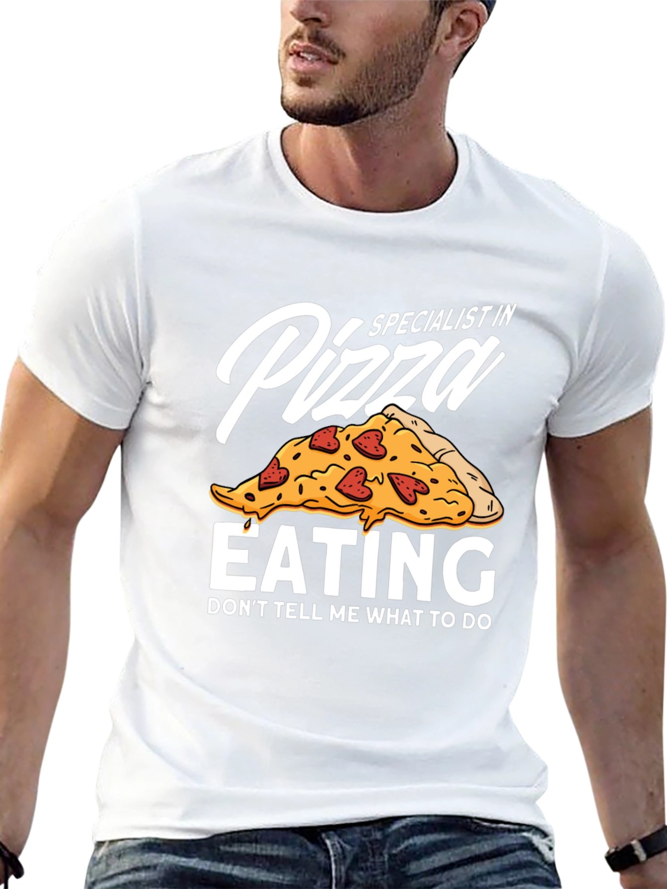 Black Pizza Eating Specialist Graphic T-Shirt view 13
